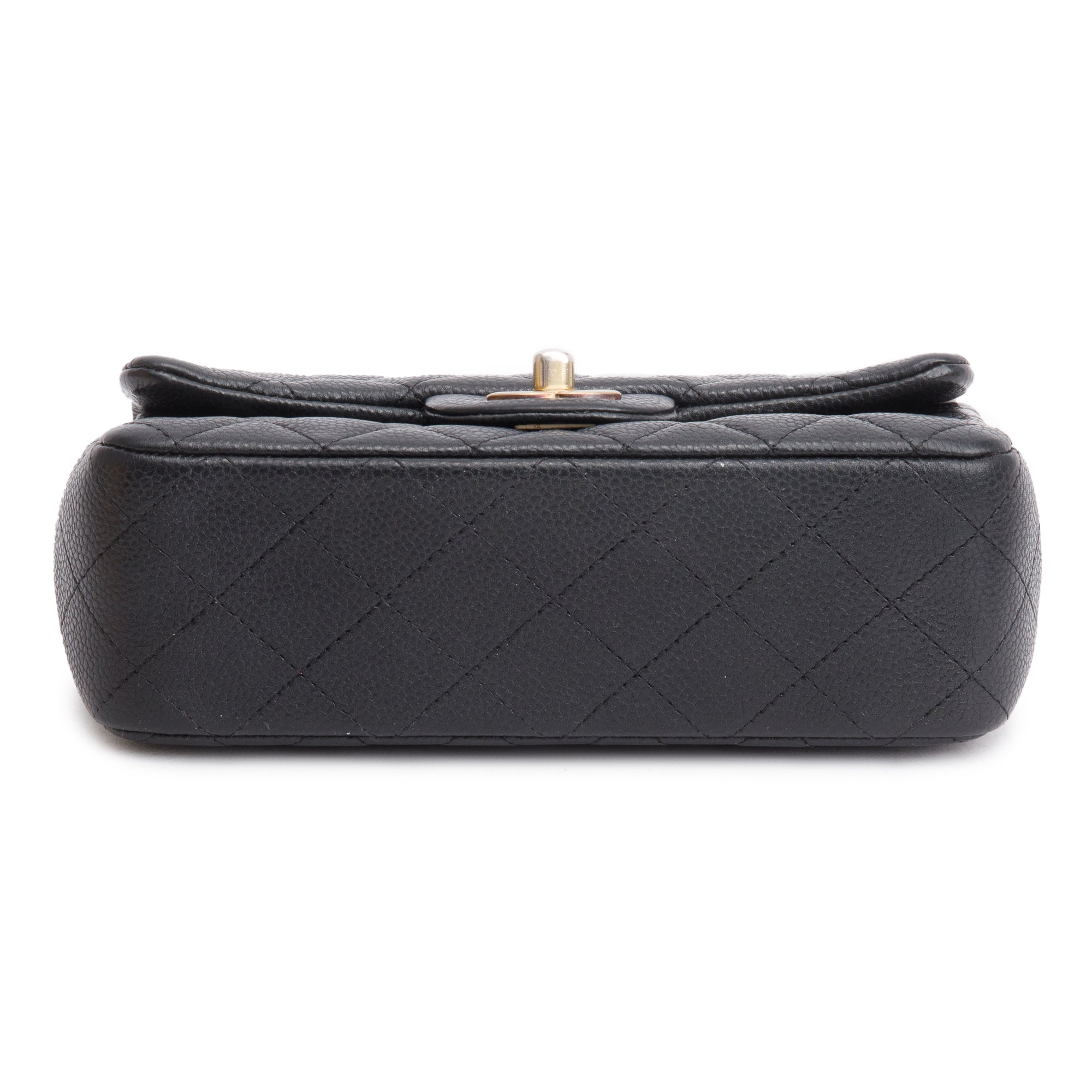 Chanel Black Caviar Leather Classic Mini Rectangular Flap Bag