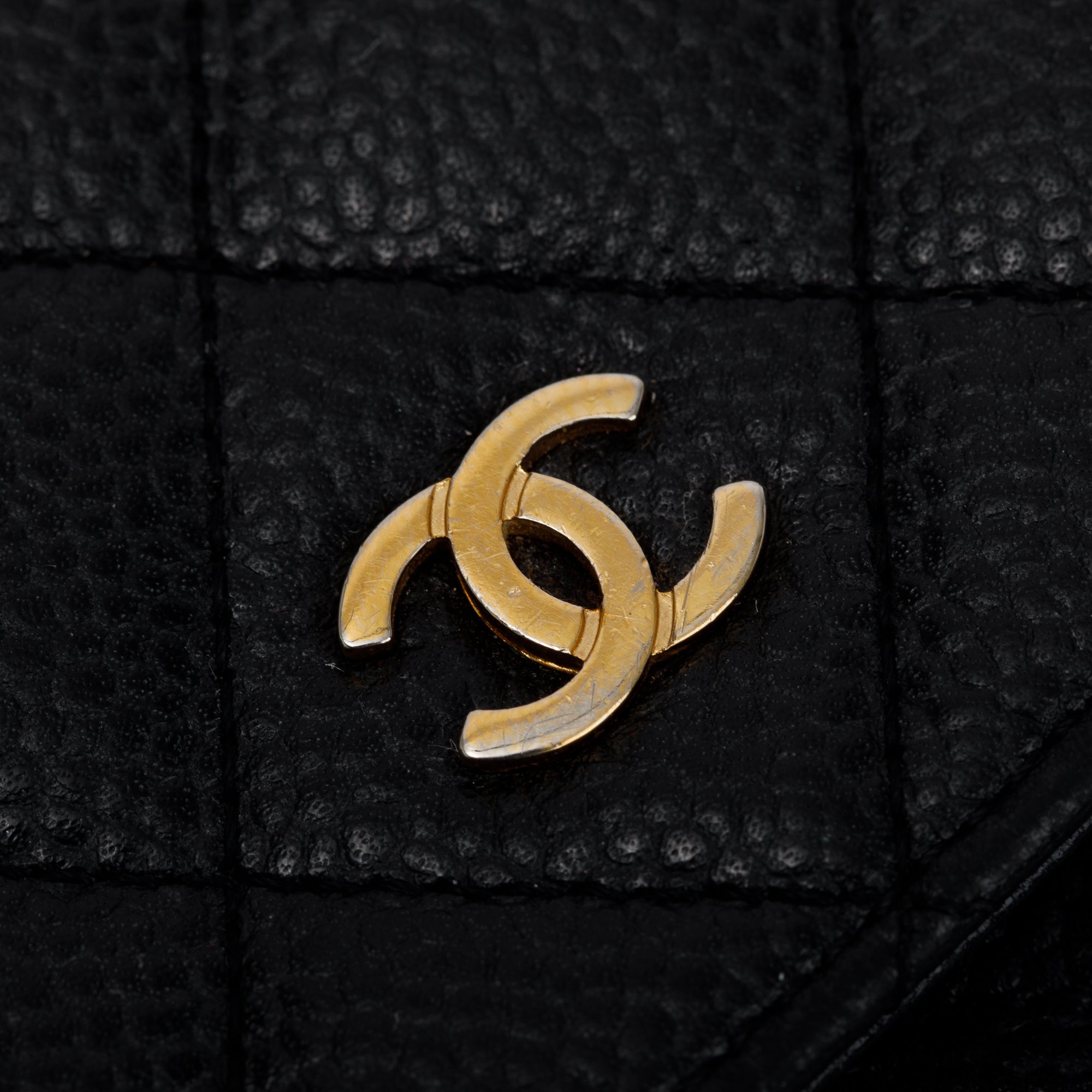 Chanel Black Caviar Leather Classic Wallet on Chain w/ Box