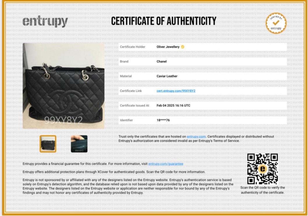 Chanel Black Caviar Leather Grand Shopping Tote (GST) w/ Authenticity Card