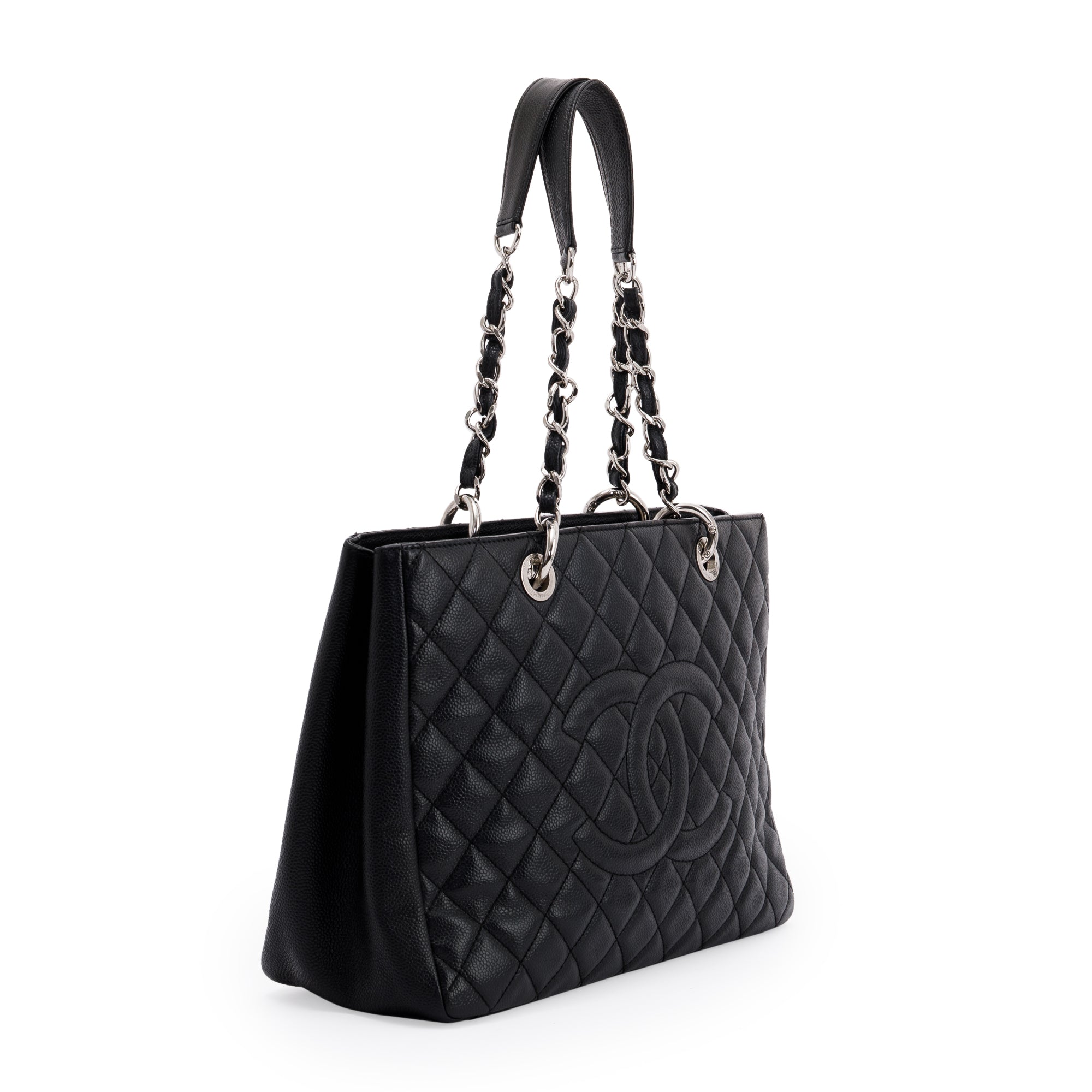 Chanel Black Caviar Leather Grand Shopping Tote (GST) w/ Authenticity Card