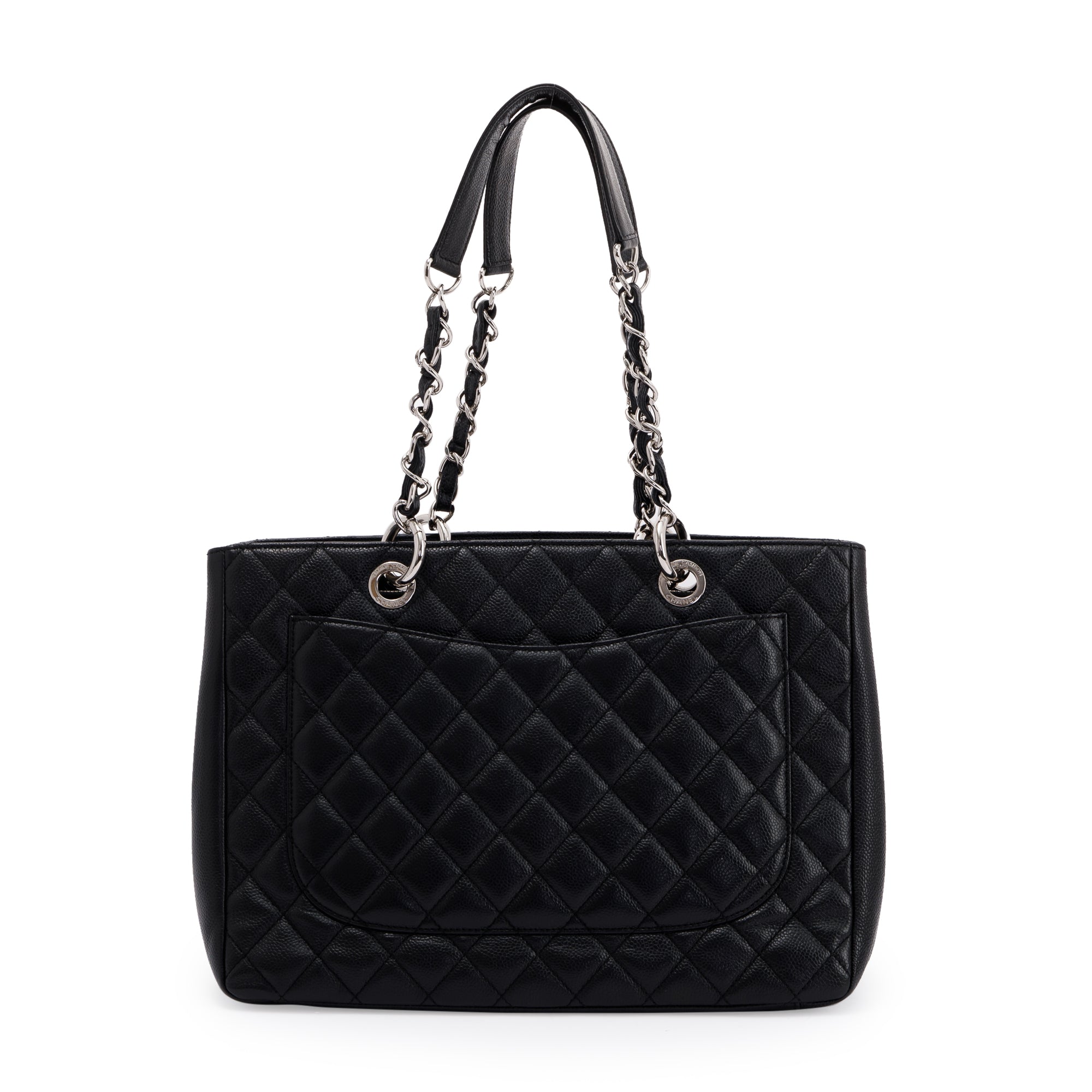 Chanel Black Caviar Leather Grand Shopping Tote (GST) w/ Authenticity Card