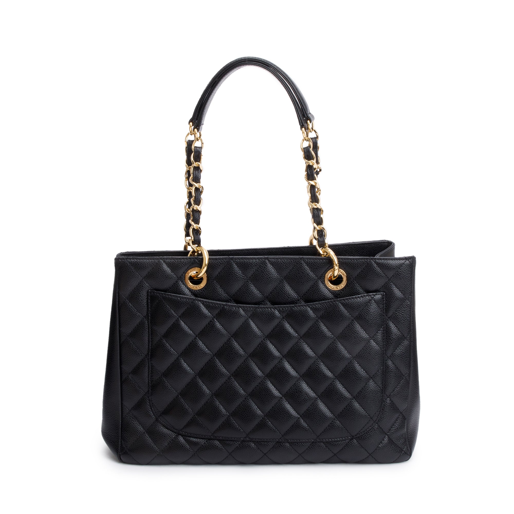 Chanel Black Caviar Leather Grand Shopping Tote (GST) w/ Authenticity Card