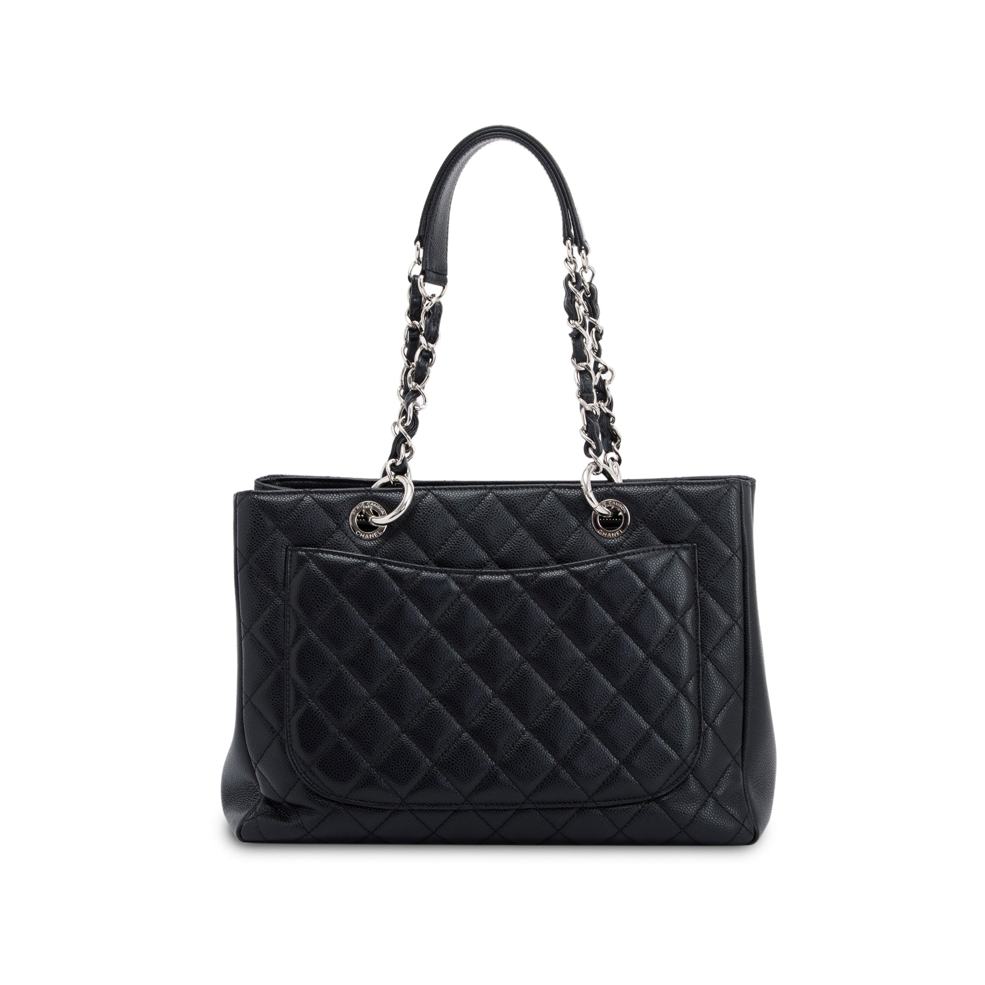 Chanel Black Caviar Leather Grand Shopping Tote (GST) w/ Authenticity Card