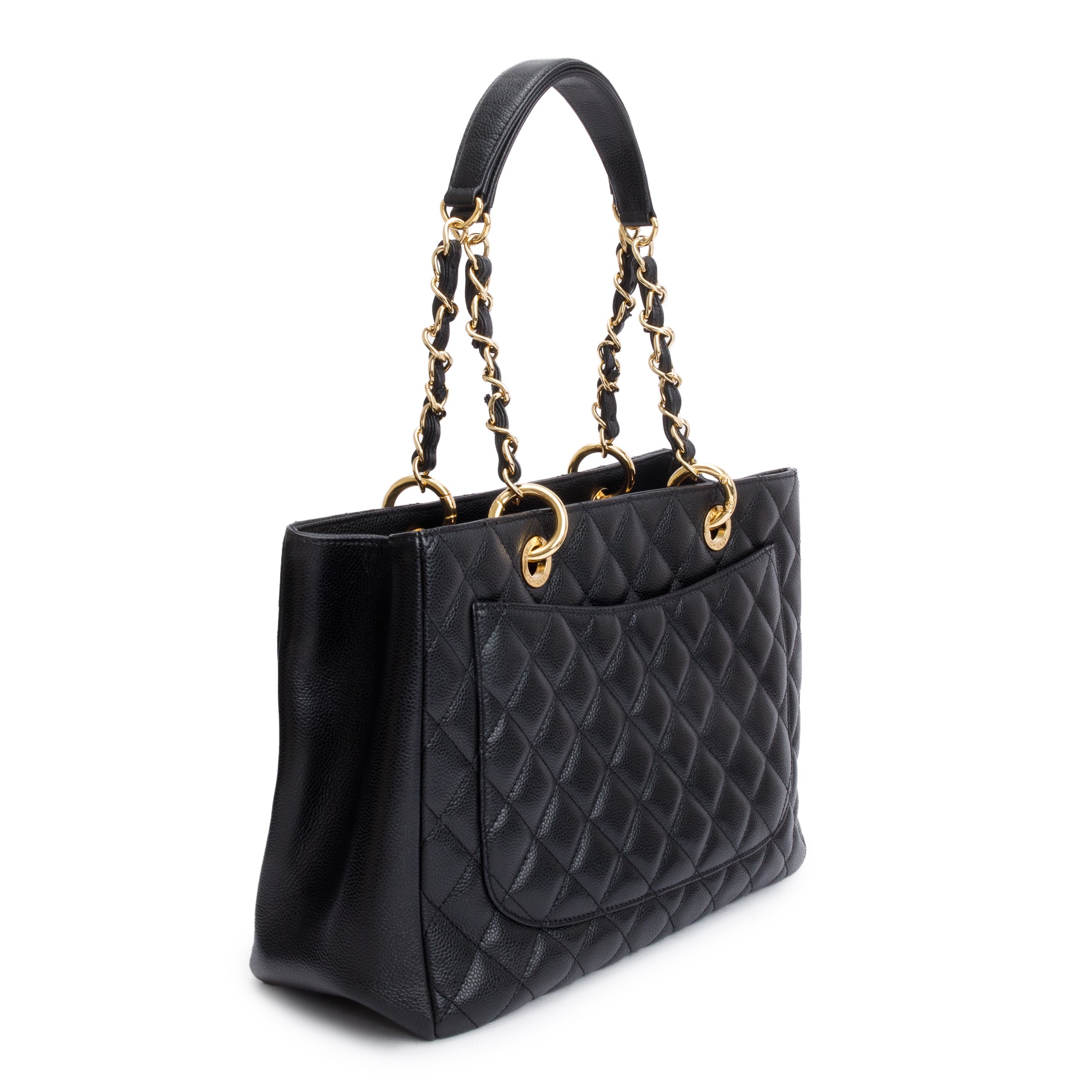 Chanel Black Caviar Leather Grand Shopping Tote (GST) w/ Authenticity Card