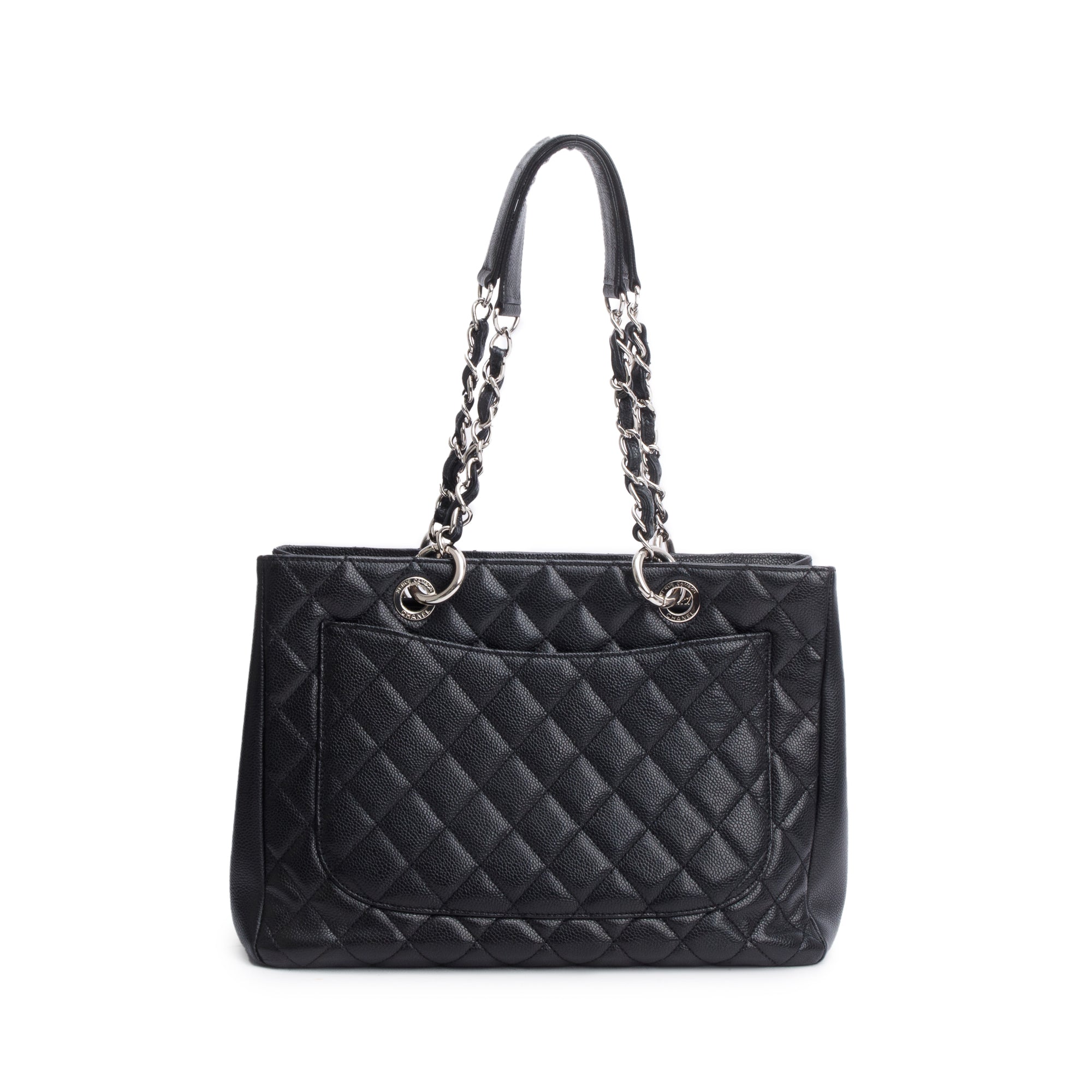 Chanel Black Caviar Leather Grand Shopping Tote (GST) w/ Authenticity Card