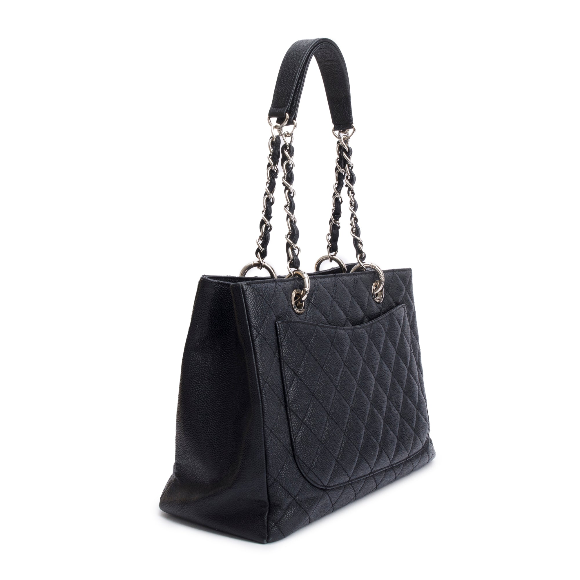 Chanel Black Caviar Leather Grand Shopping Tote (GST) w/ Authenticity Card