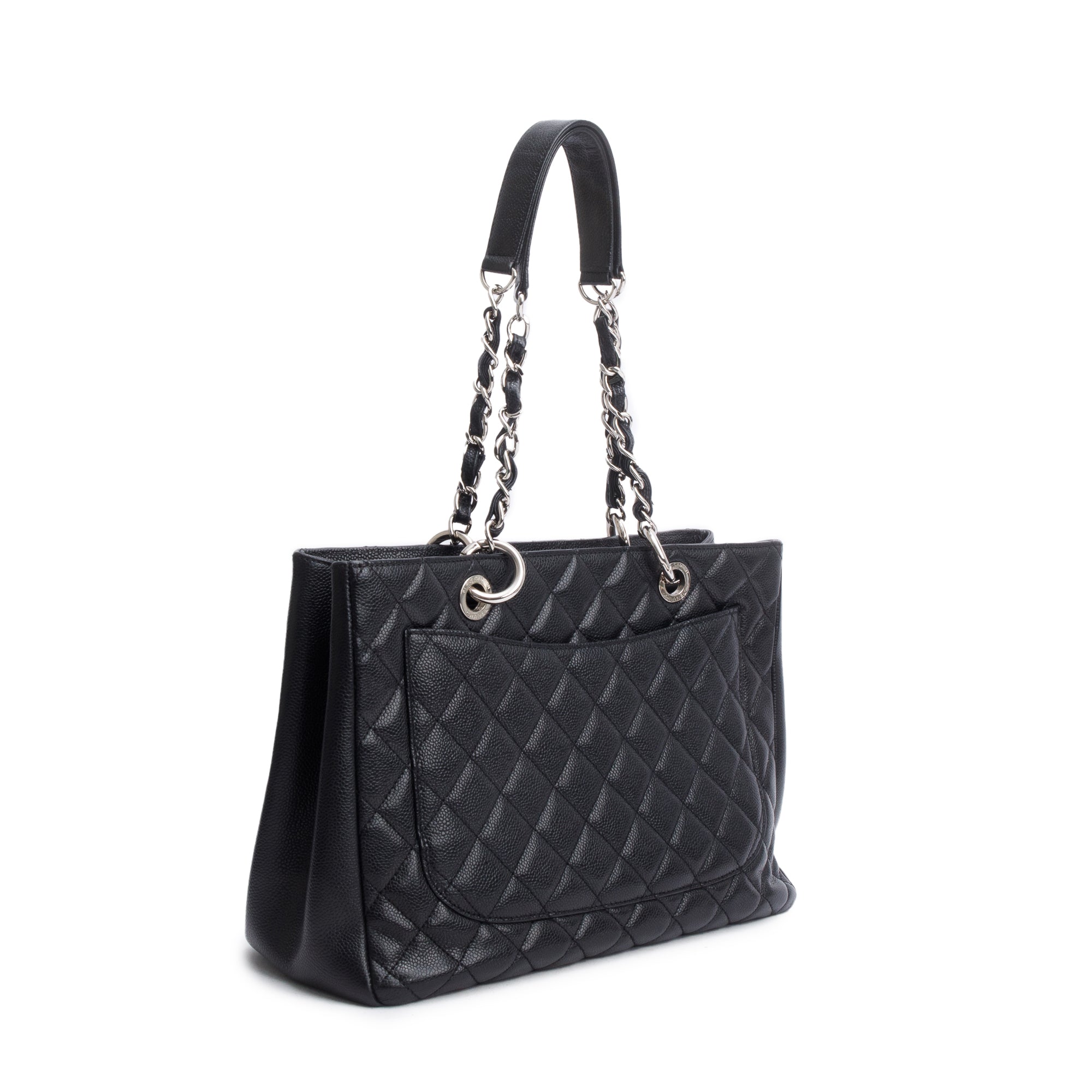 Chanel Black Caviar Leather Grand Shopping Tote (GST) w/ Authenticity Card