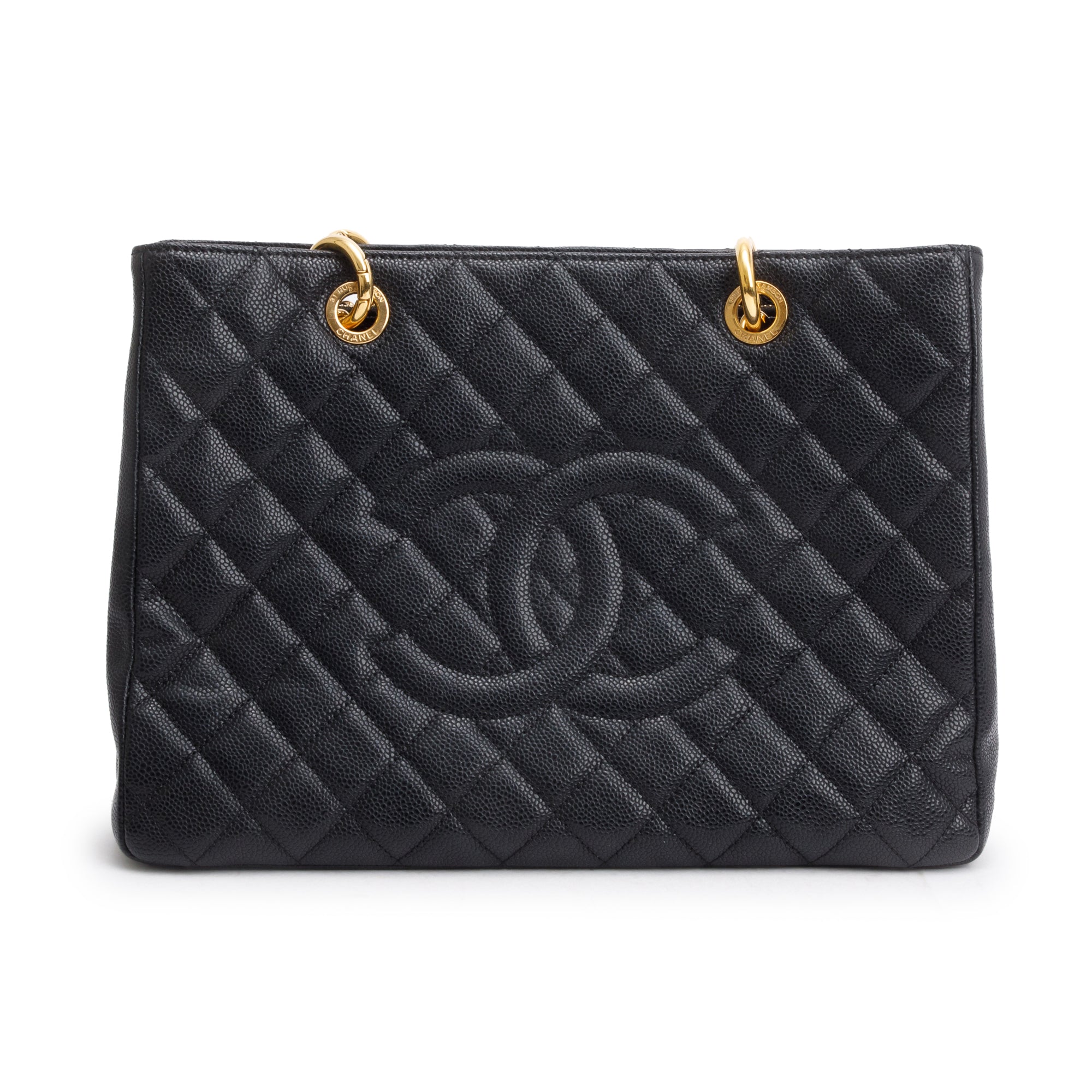 Chanel Black Caviar Leather Grand Shopping Tote (GST) w/ Authenticity Card & Receipt
