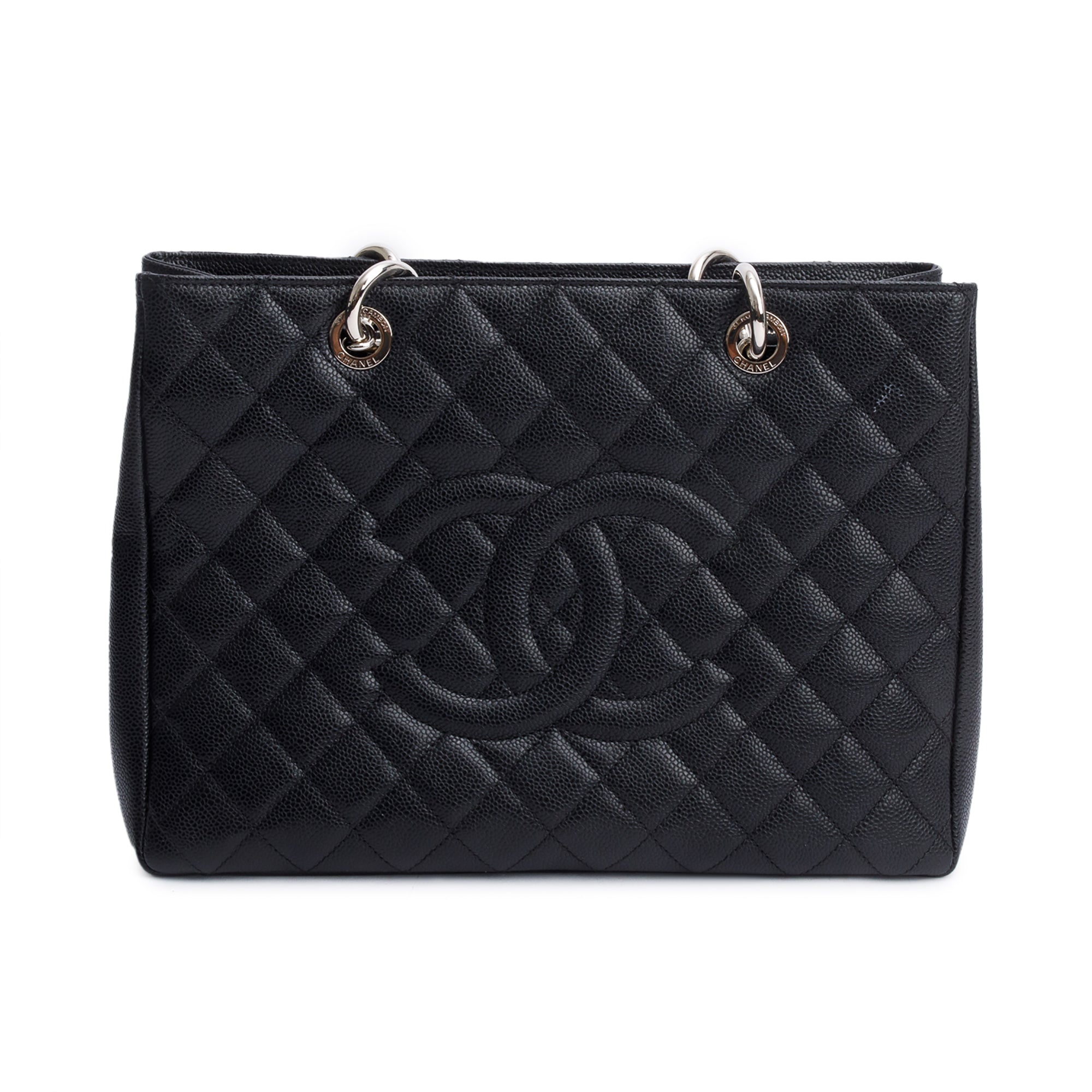 Chanel Black Caviar Leather Grand Shopping Tote (GST) w/ Authenticity Card & Reciept