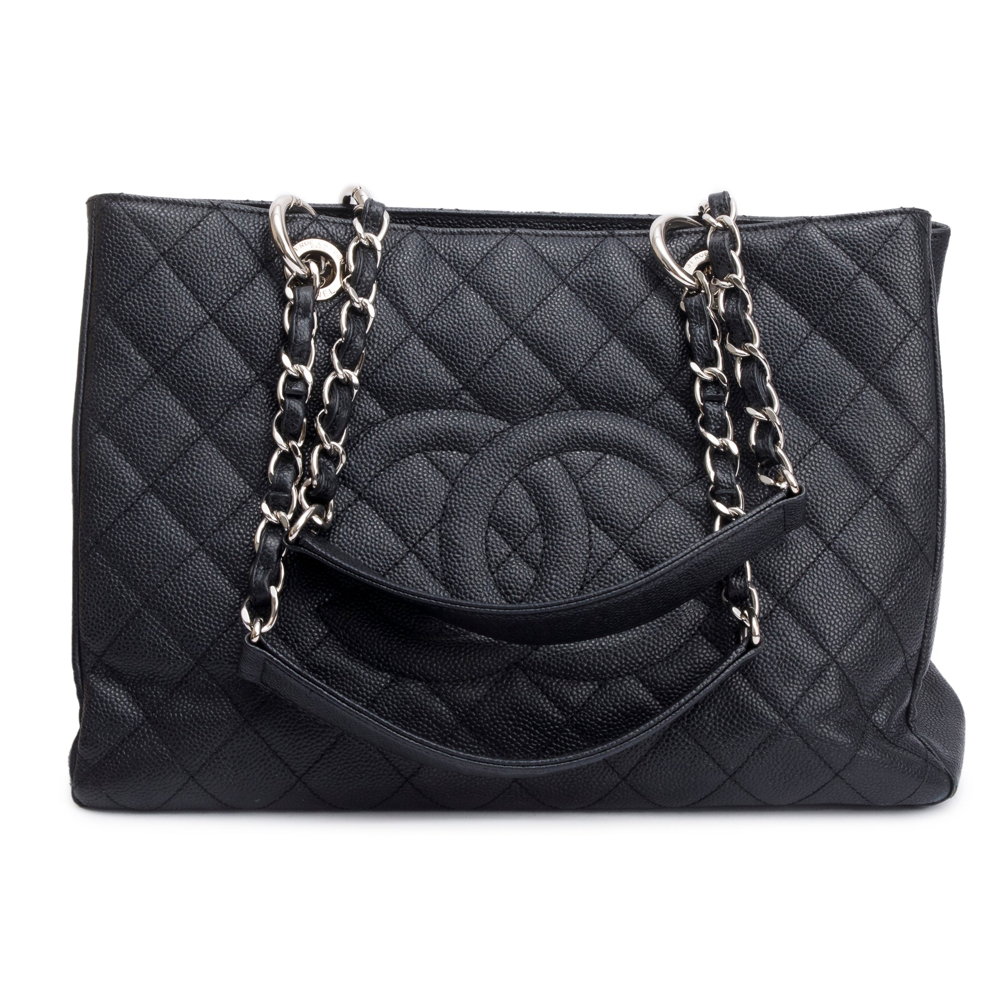 Chanel Black Caviar Leather Grand Shopping Tote (GST) w/ Authenticity Card