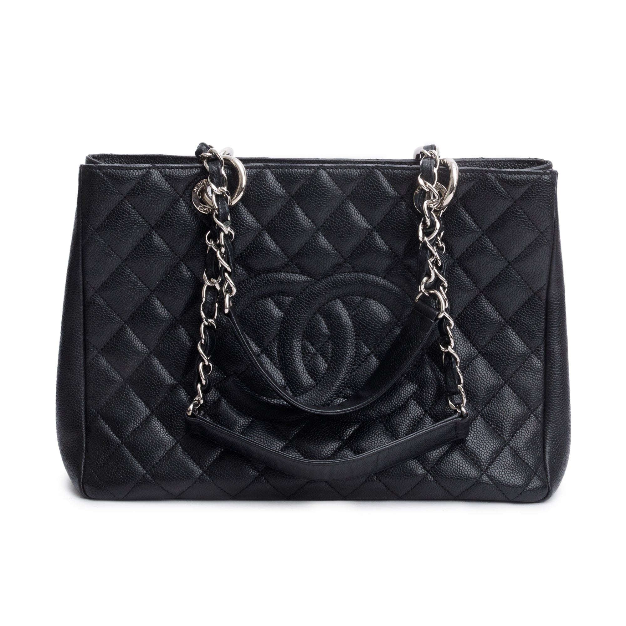 Chanel Black Caviar Leather Grand Shopping Tote (GST) w/ Authenticity Card