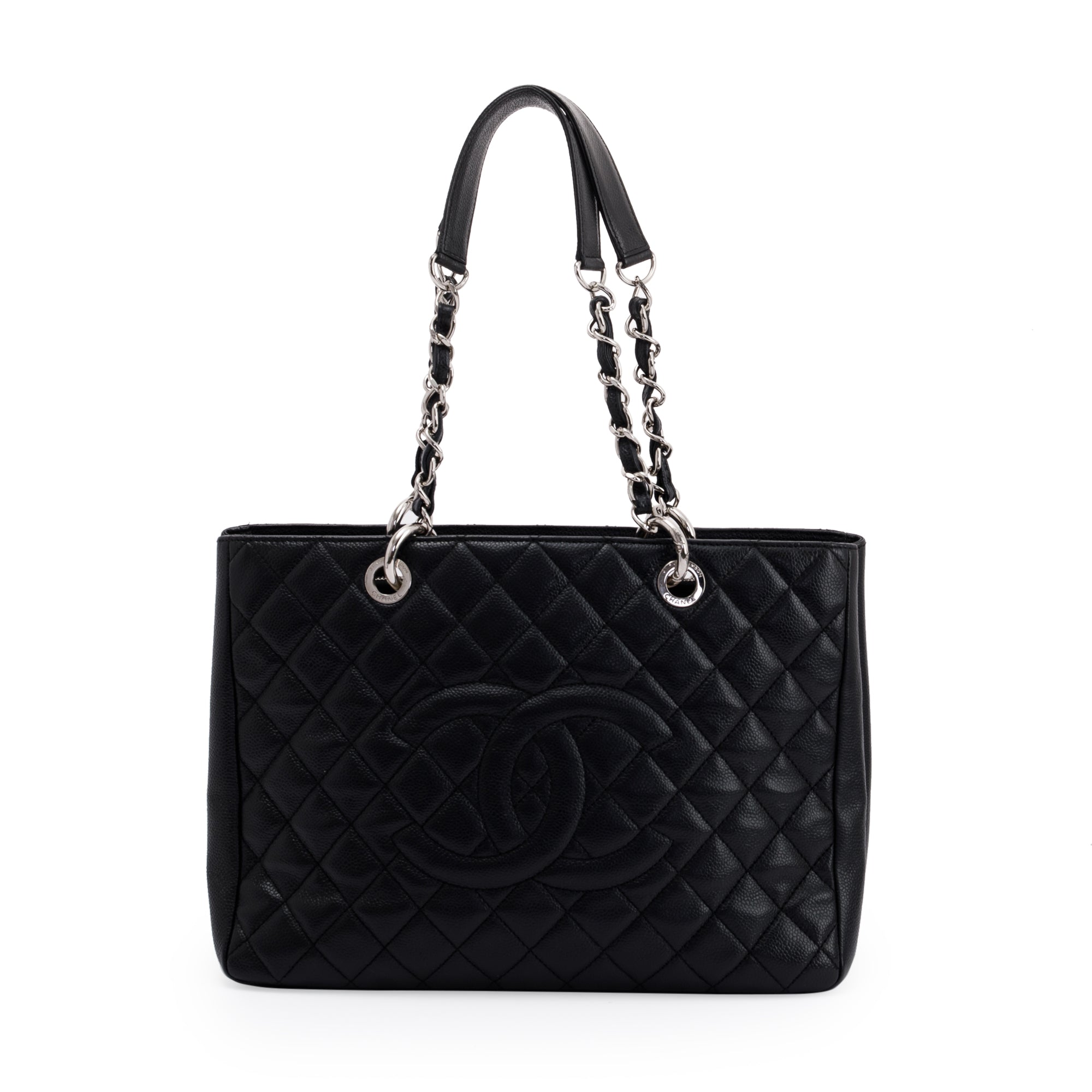 Chanel Black Caviar Leather Grand Shopping Tote (GST) w/ Authenticity Card