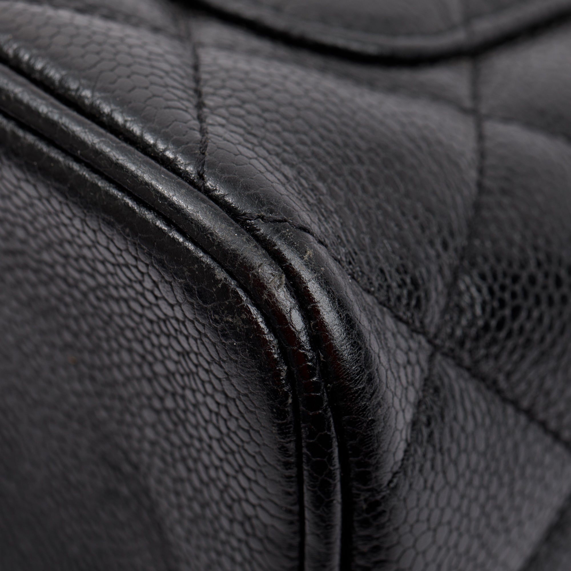 Chanel Black Caviar Leather Medallion Tote w/ Authenticity Card