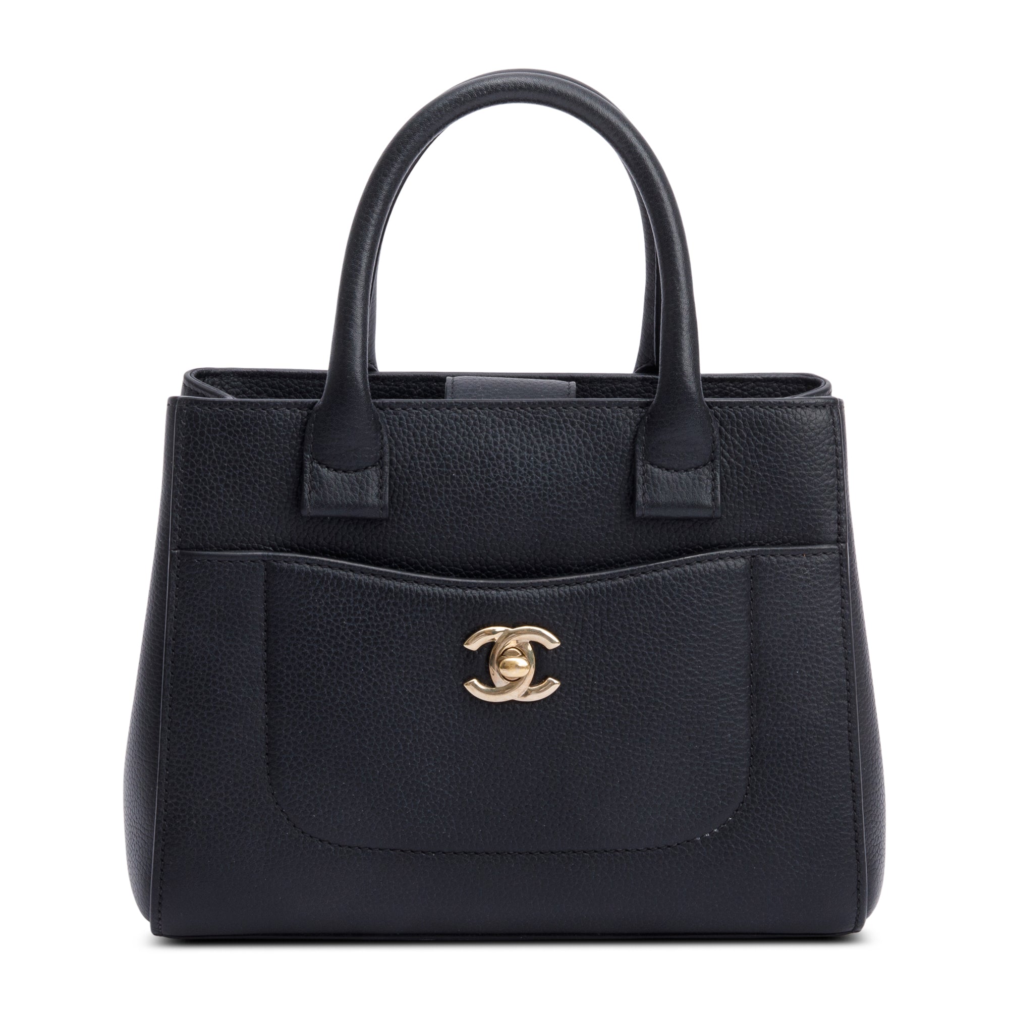 Chanel Black Caviar Leather Mini Neo Executive Tote w/ Strap & Authenticity Card