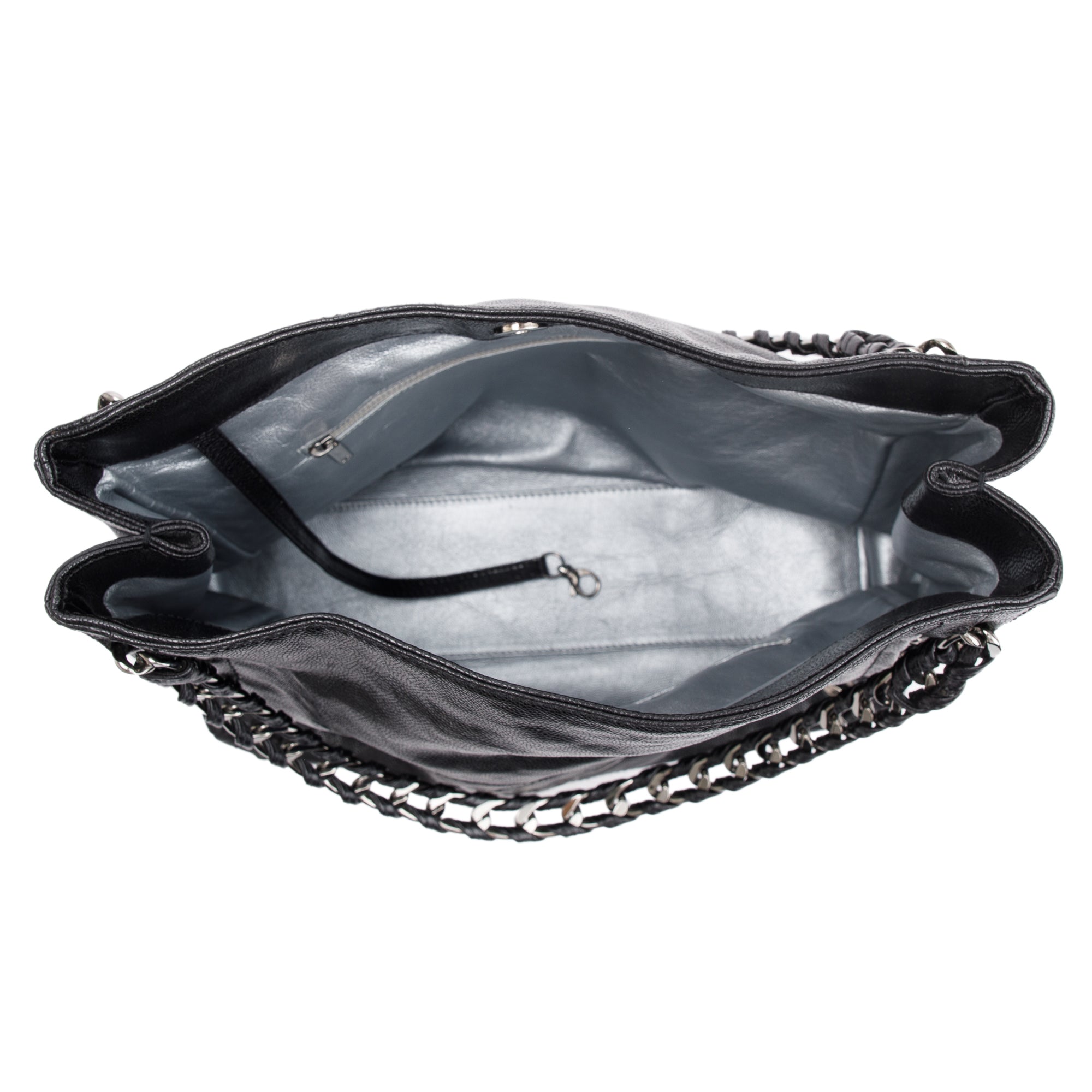 Chanel Black Caviar Leather Modern Chain Tote