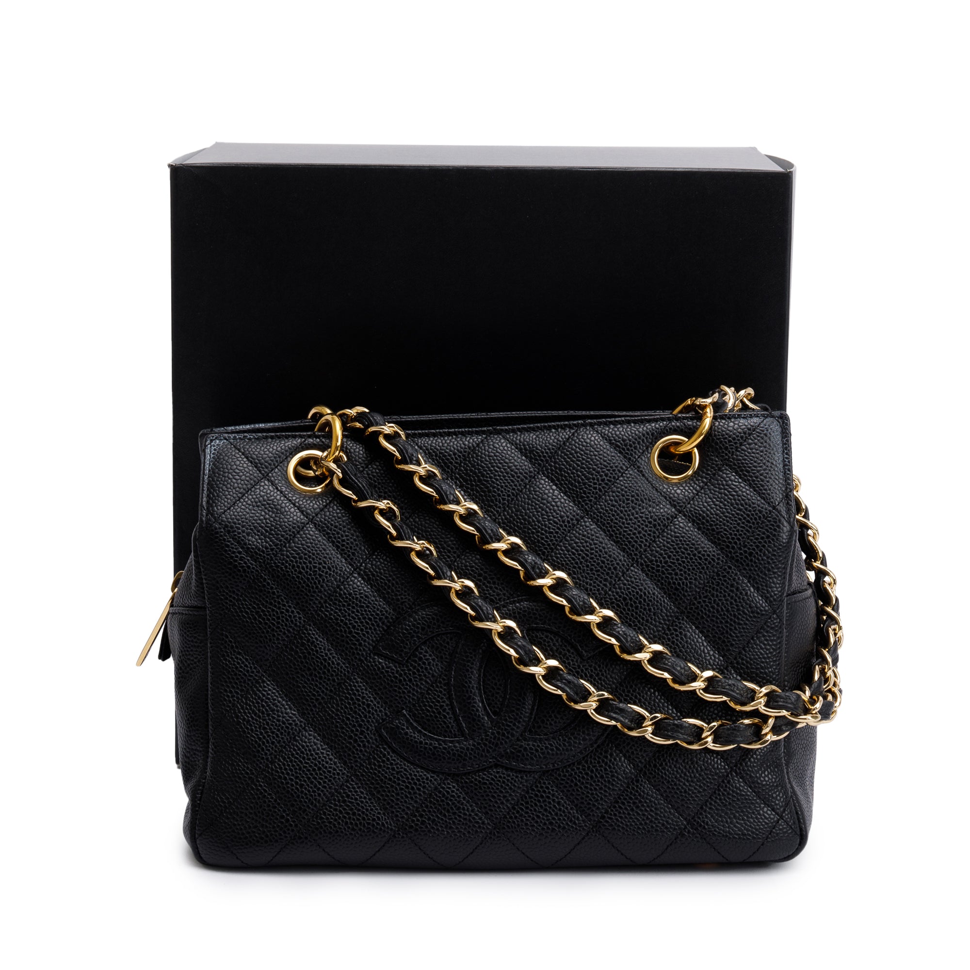 Chanel Black Caviar Leather Petite Timeless Tote w/ Box & Authenticity Card