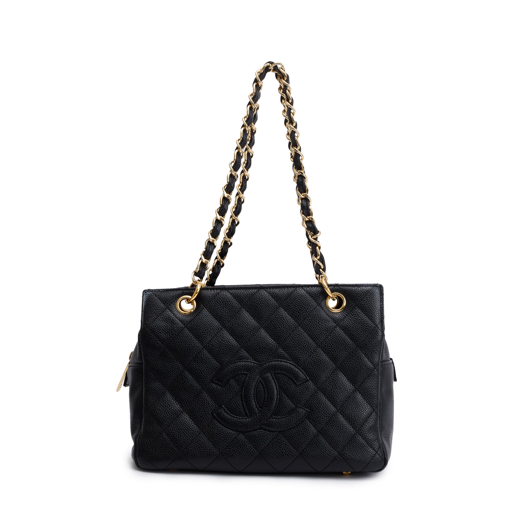 Chanel Black Caviar Leather Petite Timeless Tote w/ Box & Authenticity Card
