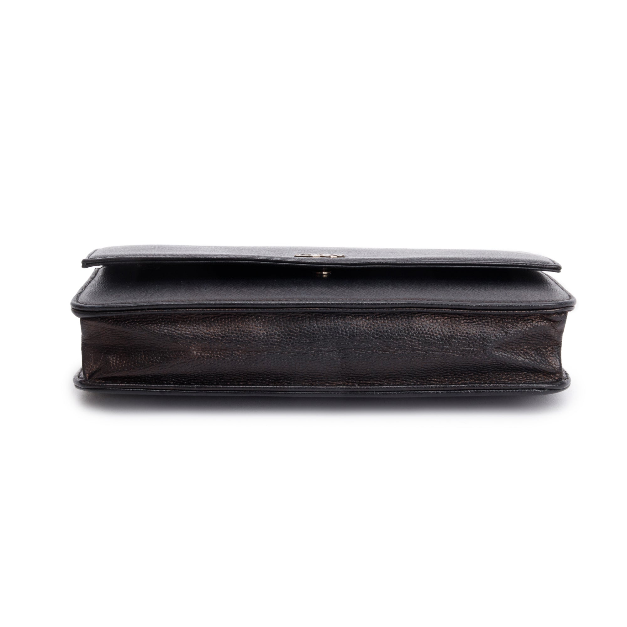 Chanel Black Caviar Leather Sevruga Wallet on Chain w/ Box & Authenticity Card