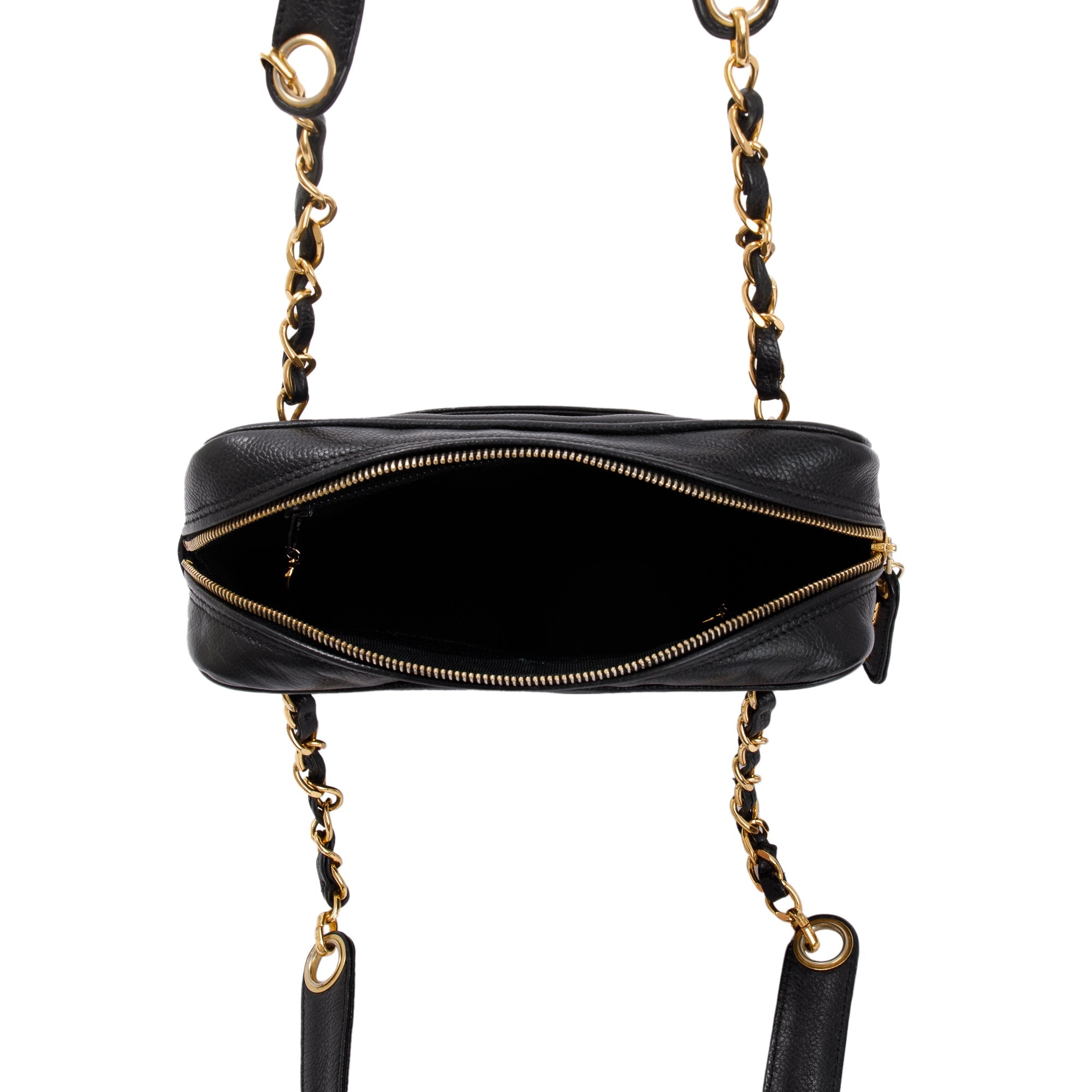 Chanel Black Caviar Leather Small Vintage CC Shoulder Bag