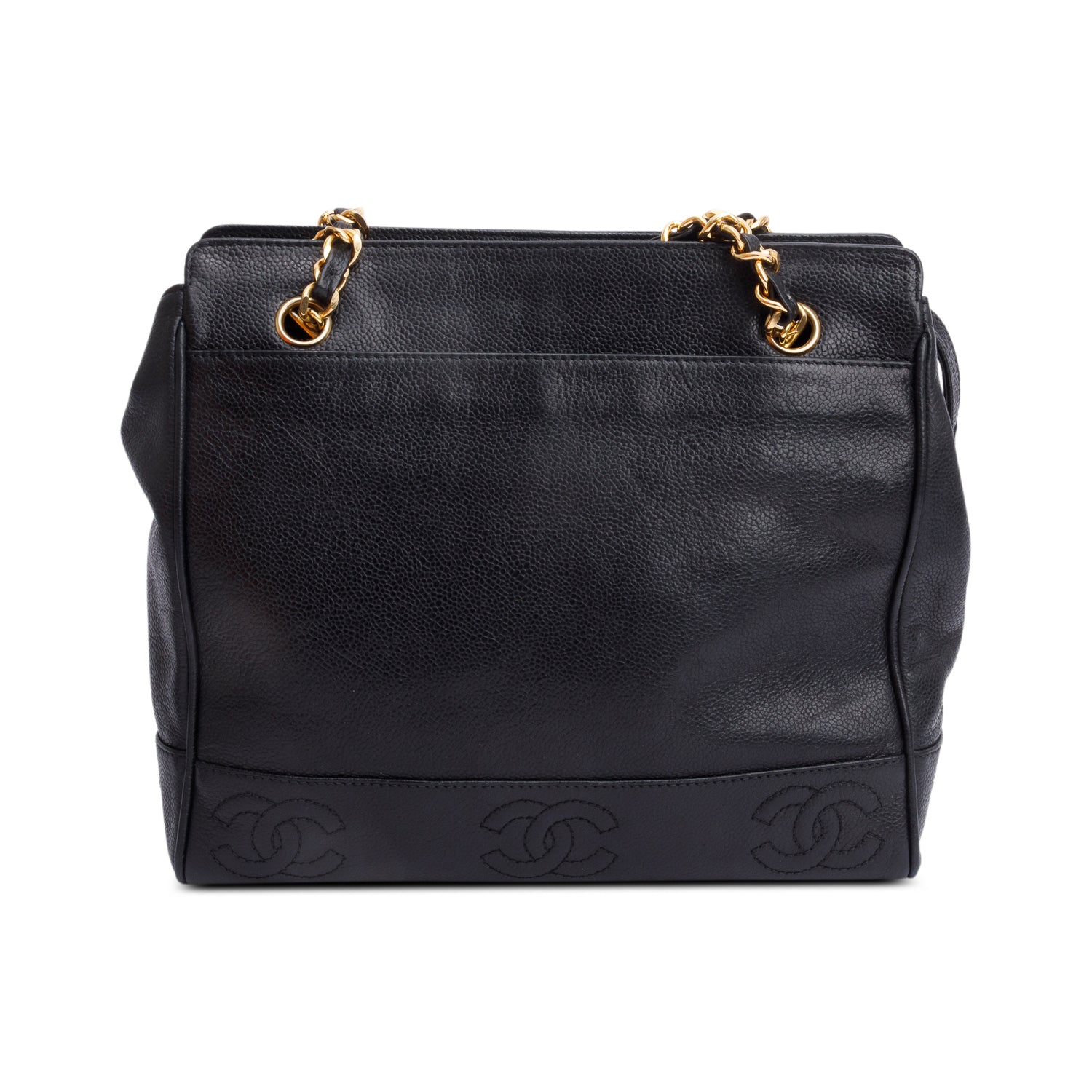 Chanel Black Caviar Leather Triple CC Tote