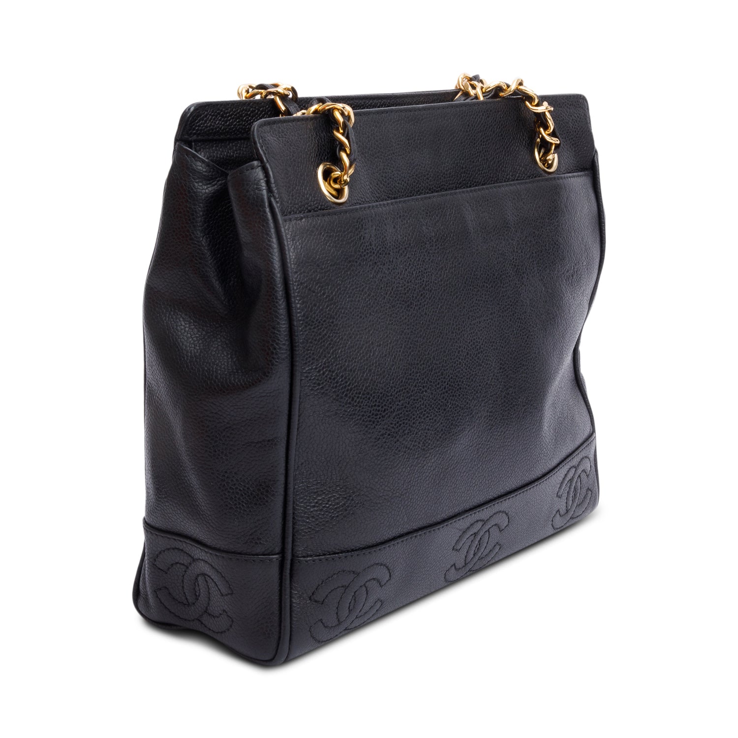 Chanel Black Caviar Leather Triple CC Tote