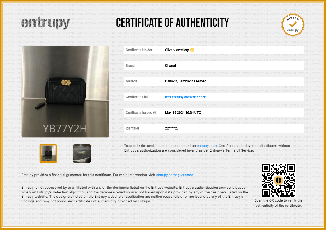 Chanel Black Caviar Leather Zip Around Boy Coin Purse w/ Box & Authenticity Card