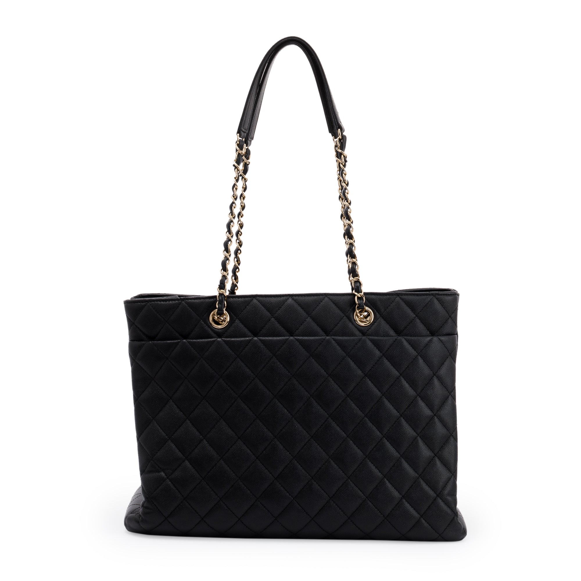 Chanel Black Caviar Quilted Large Classic Shopping Tote