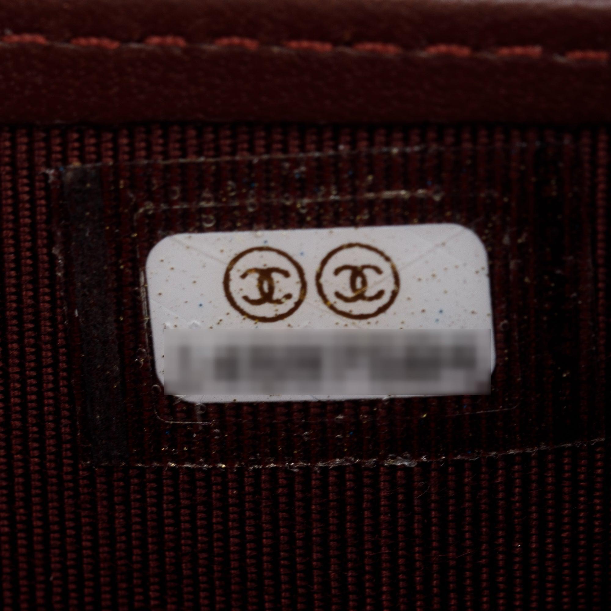 Chanel Black Caviar Quilted Leather CC Long Double Wallet w/ Box & Authenticity Card