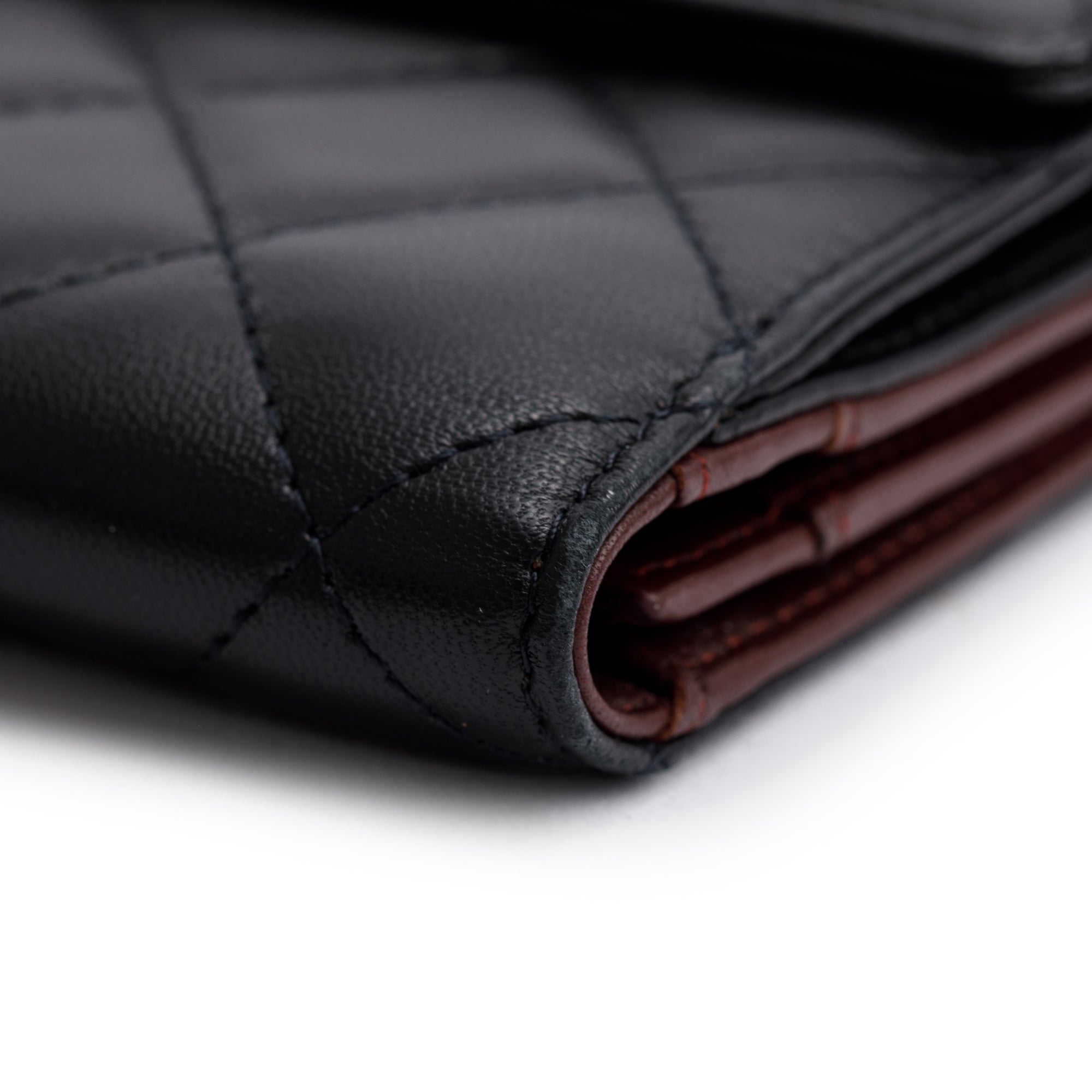 Chanel Black Caviar Quilted Leather CC Long Double Wallet w/ Box & Authenticity Card