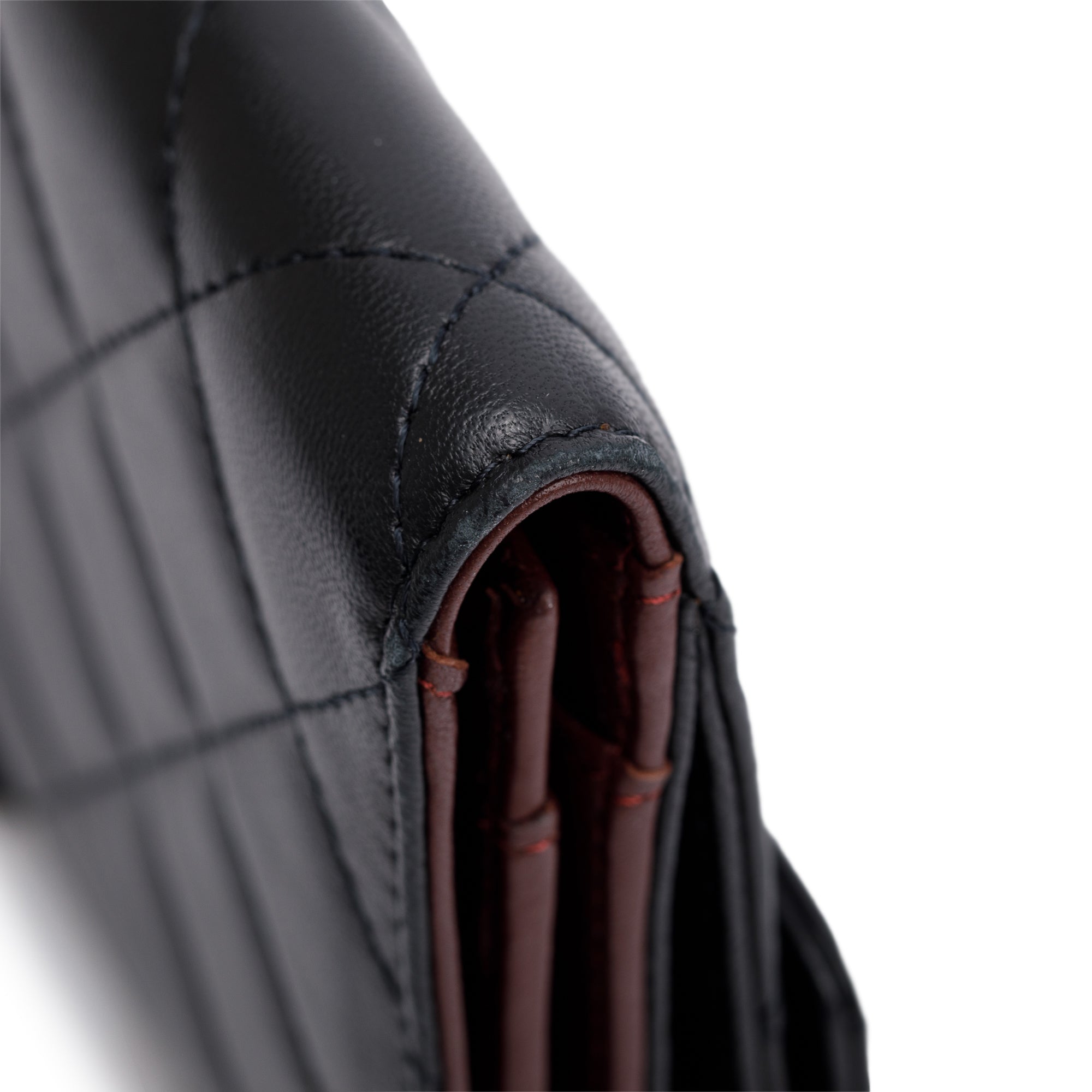 Chanel Black Caviar Quilted Leather CC Long Double Wallet w/ Box & Authenticity Card