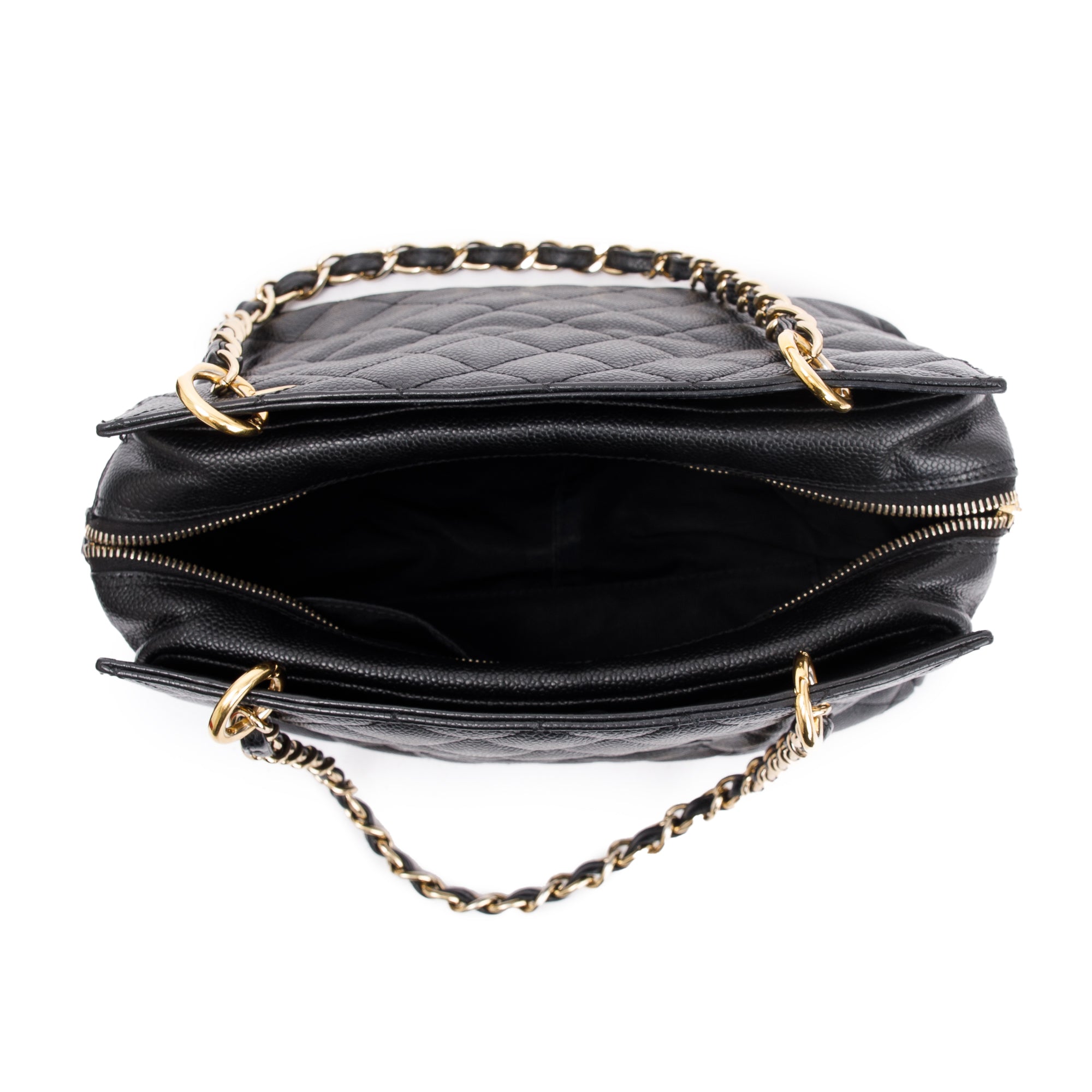 Chanel Black Caviar Quilted Leather Petit Timeless Tote