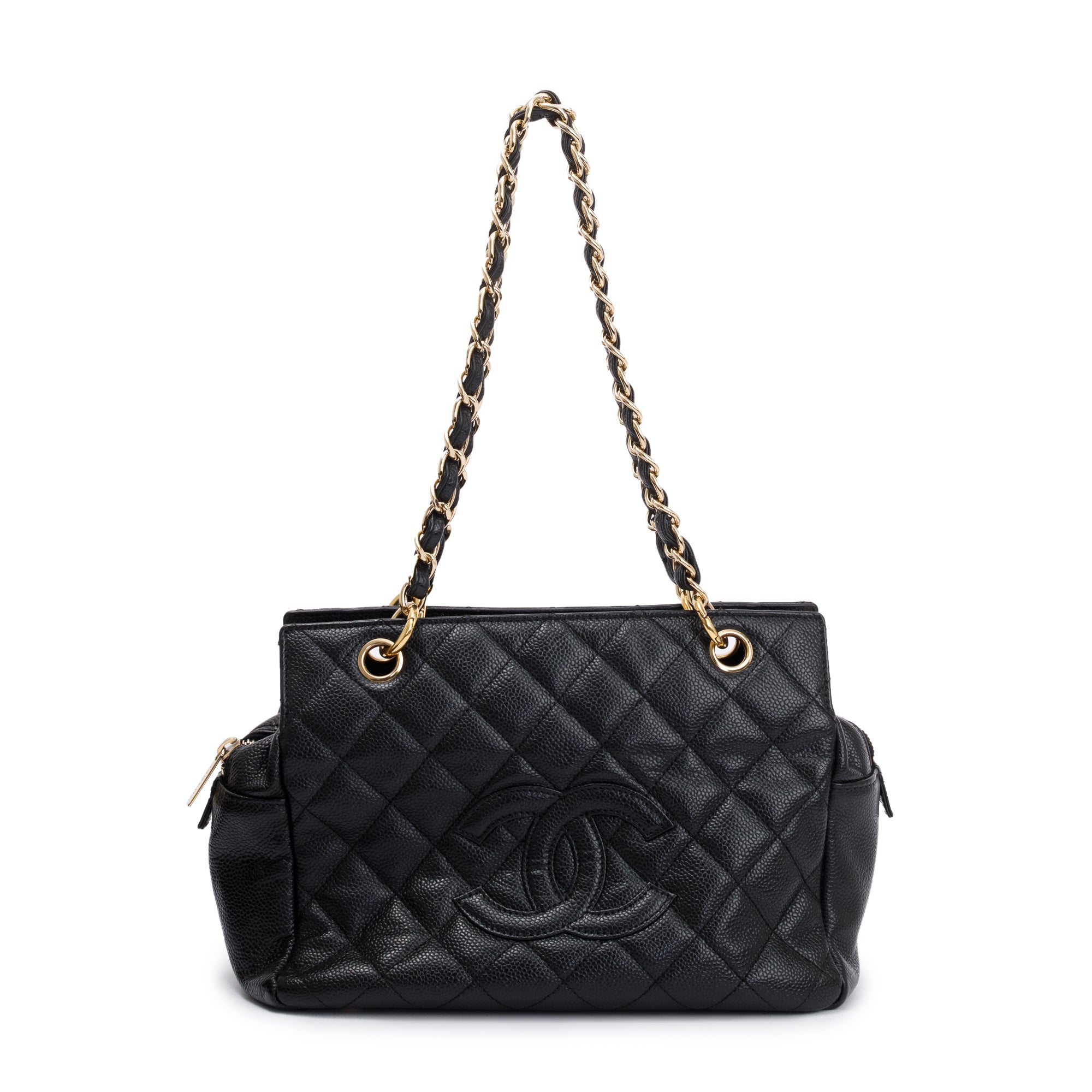 Chanel Black Caviar Quilted Leather Petit Timeless Tote