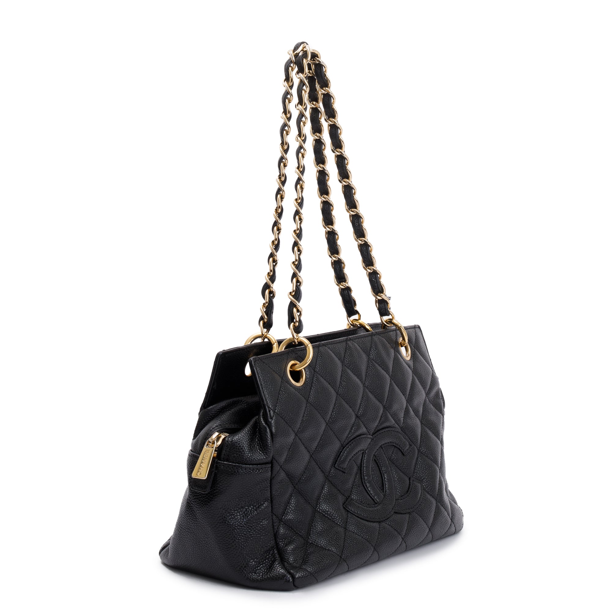 Chanel Black Caviar Quilted Leather Petit Timeless Tote
