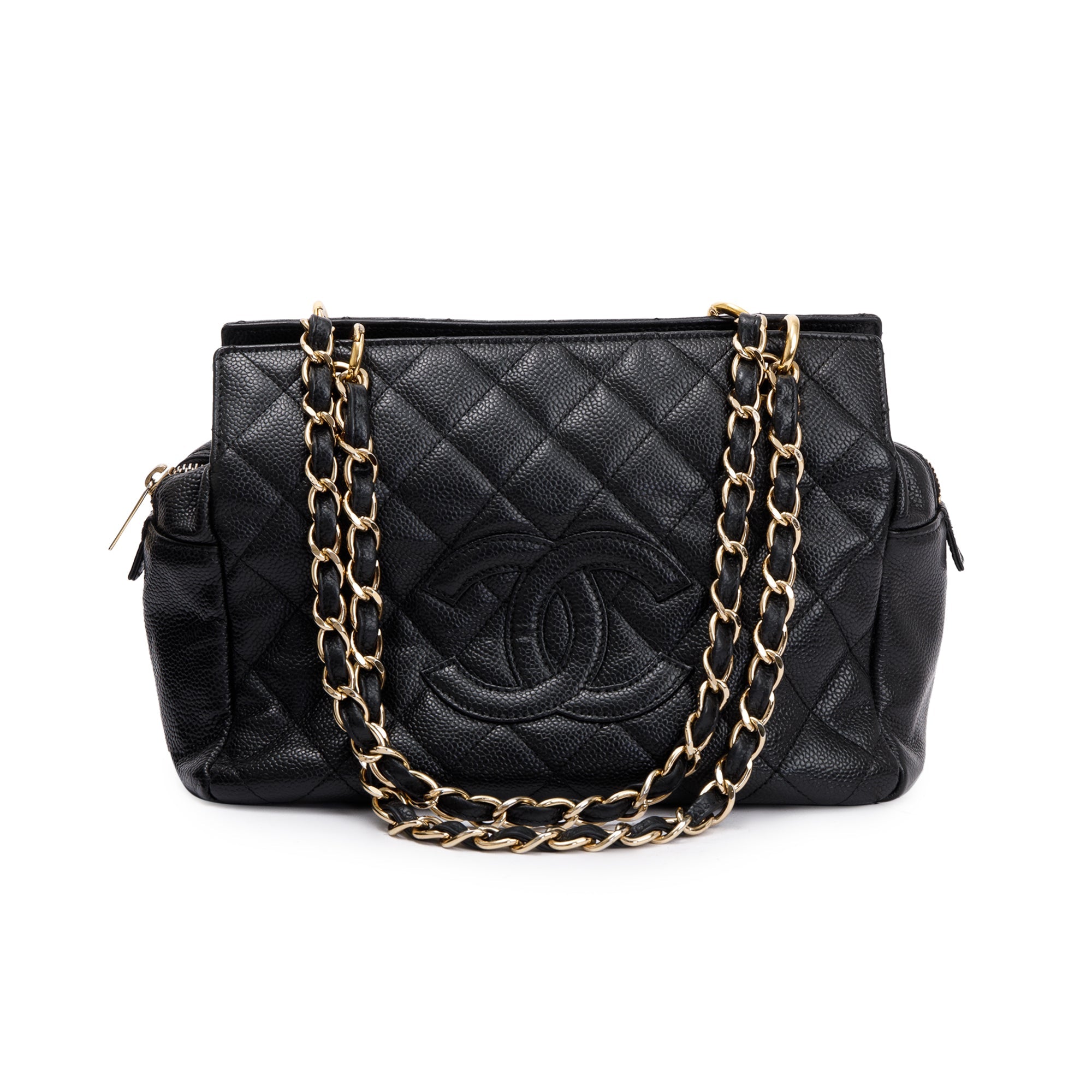 Chanel Black Caviar Quilted Leather Petit Timeless Tote