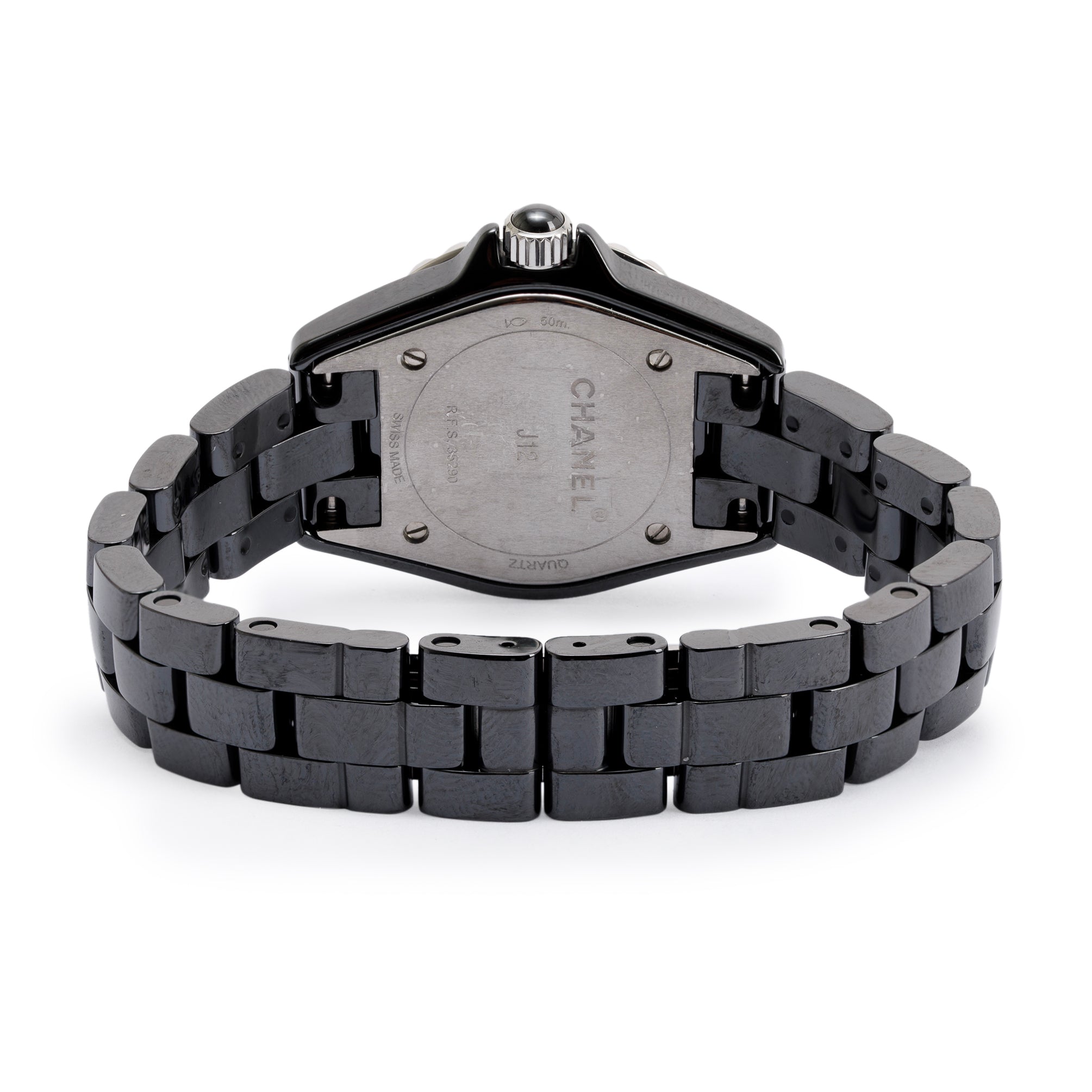 Chanel Black Ceramic 29 MM J12 Watch w/ Diamond Dial