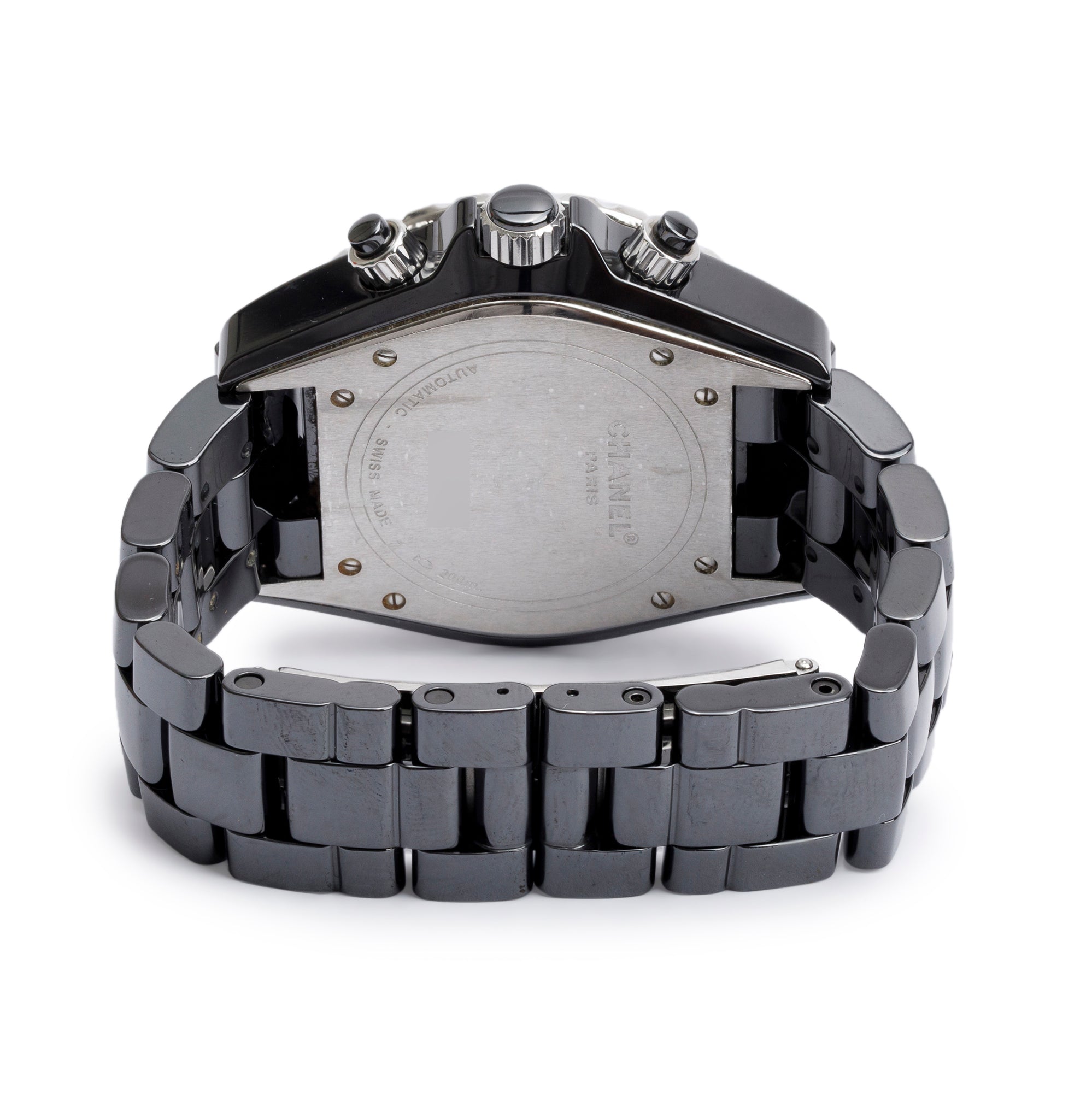 Chanel Black Ceramic Chronograph J12 41 MM Automatic Watch w/ Papers