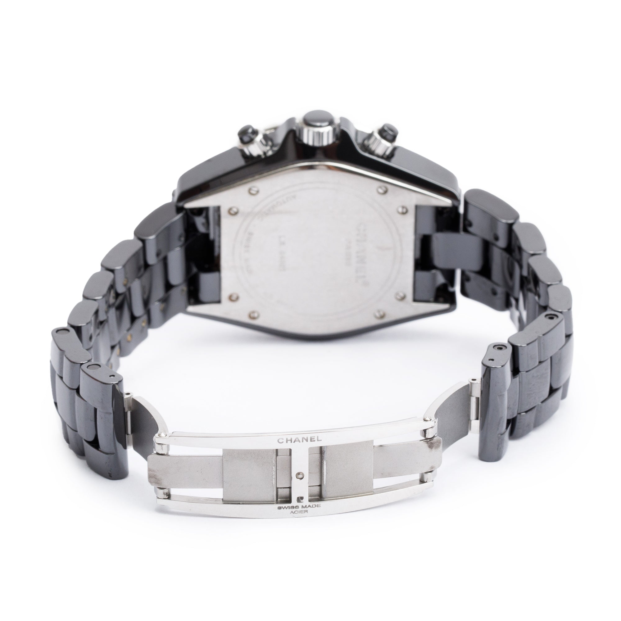 Chanel Black Ceramic Chronograph J12 41 MM Automatic Watch w/ Papers