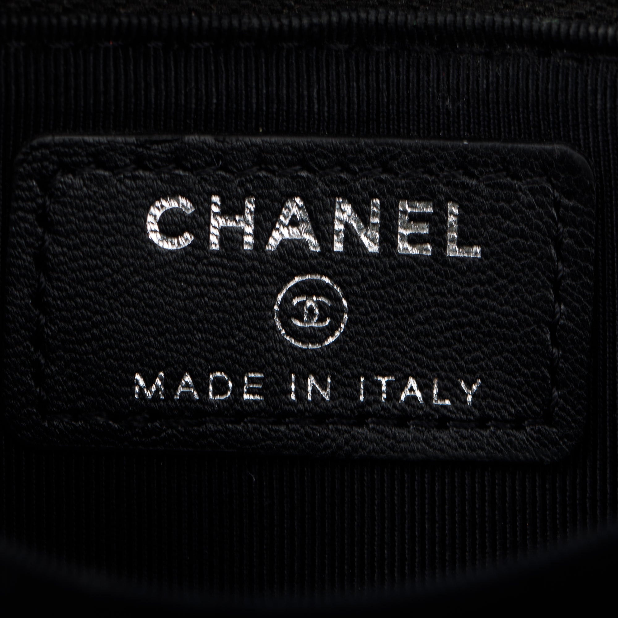 Chanel Black Chevron Calfskin Leather Classic Zipped Coin Purse w/ Box