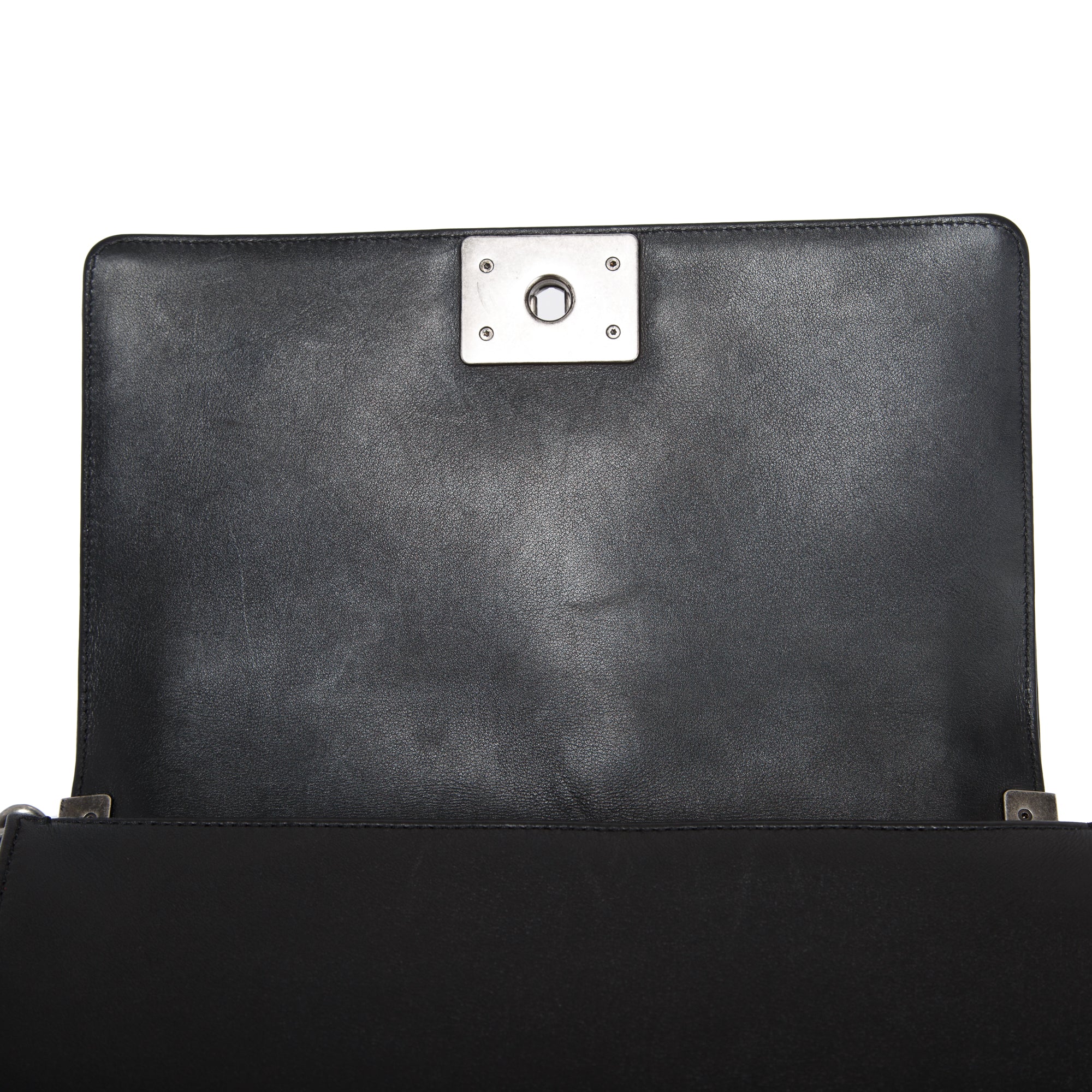 Chanel Black Chevron Lambskin Medium Boy Bag