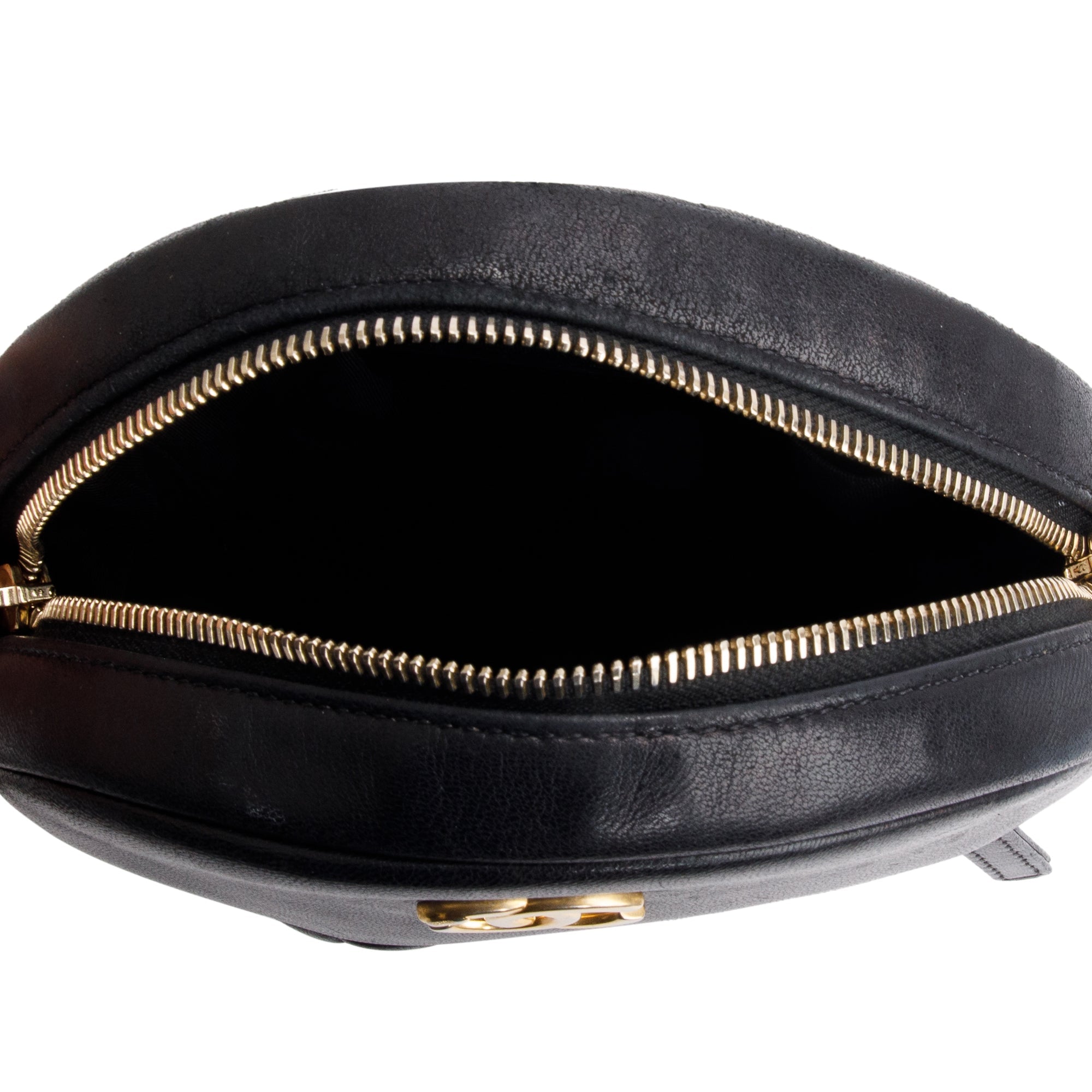 Chanel Black Chevron Leather Round as Earth Crossbody Bag