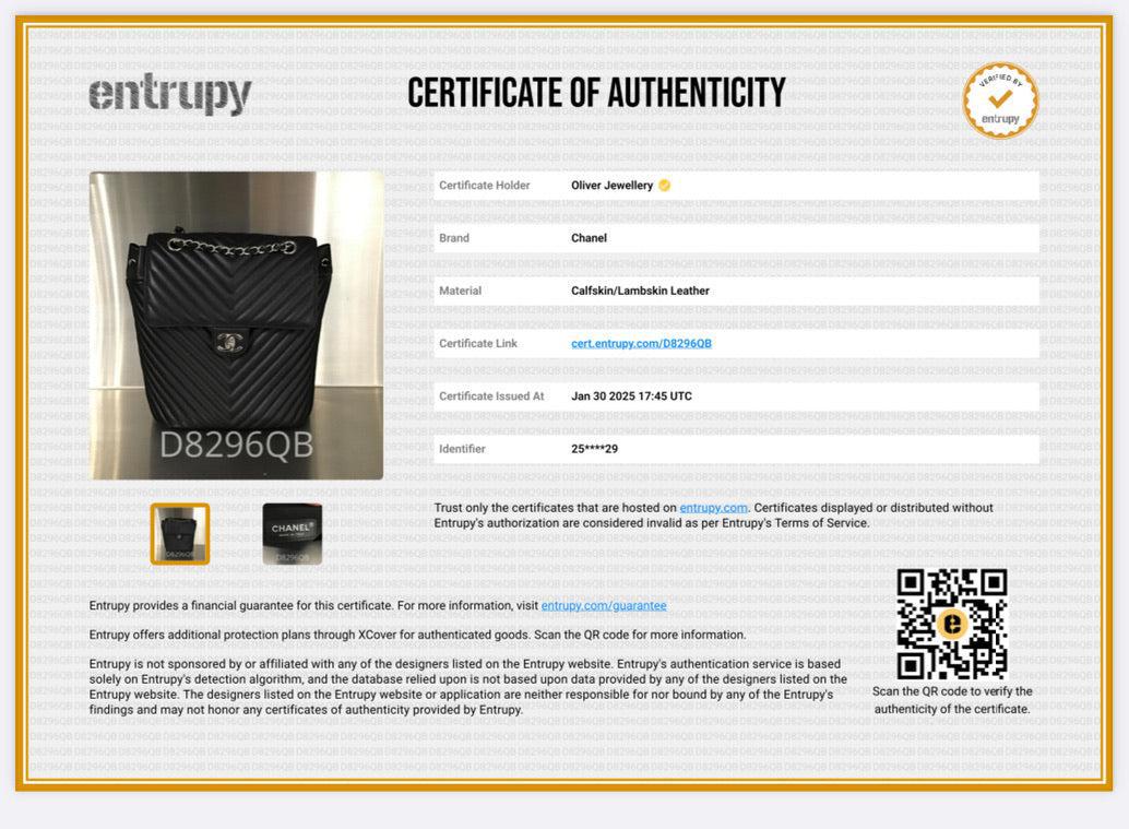 Chanel Black Chevron Quilted Lambskin Leather Small Urban Spirit Backpack