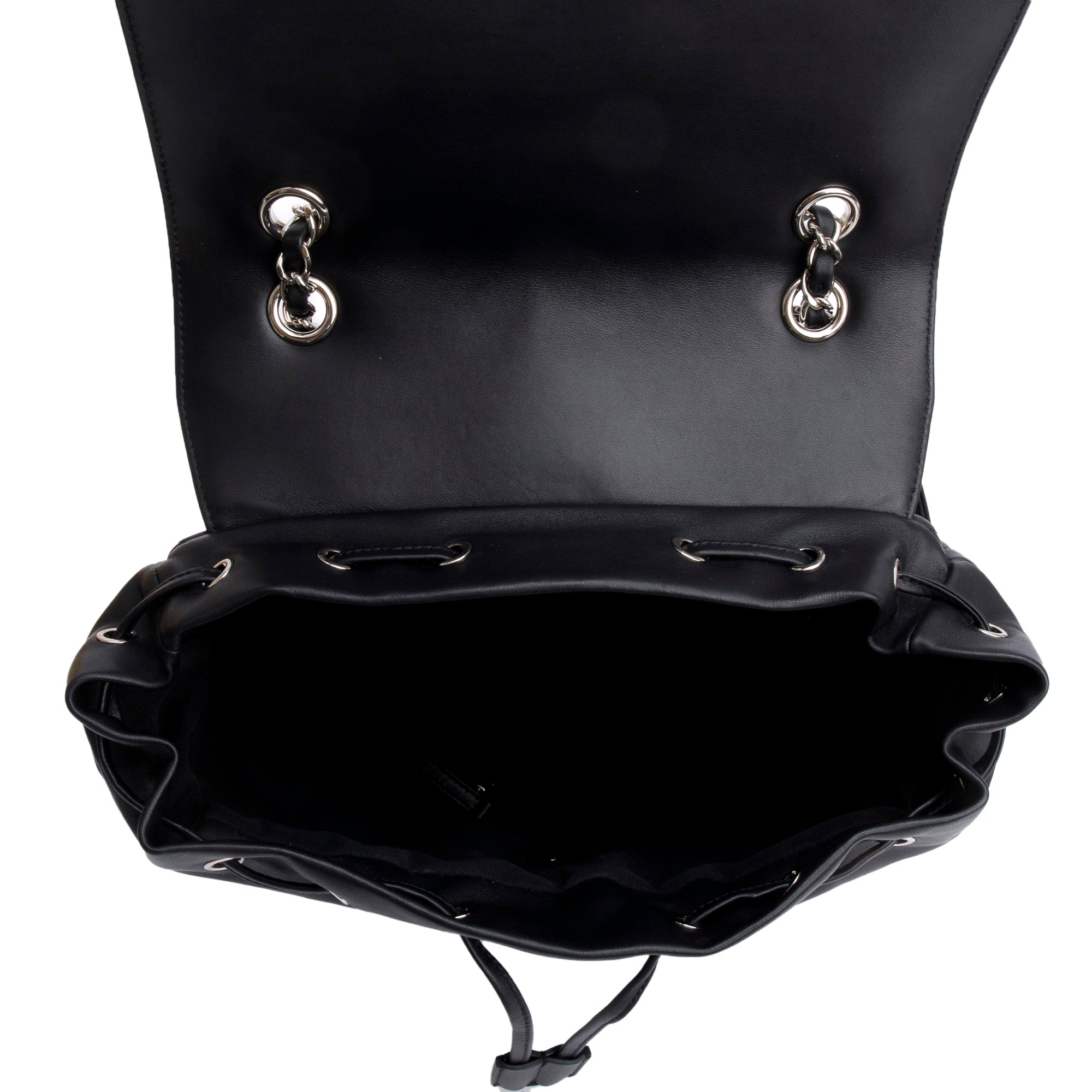 Chanel Black Chevron Quilted Lambskin Leather Small Urban Spirit Backpack