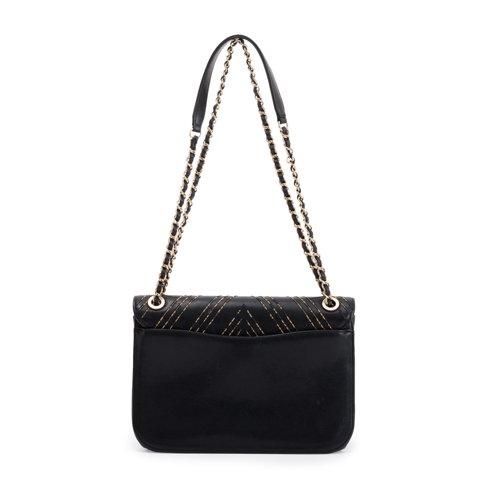 Chanel Black Chevron Subtle Flap Bag w/ Box & Authenticity Card