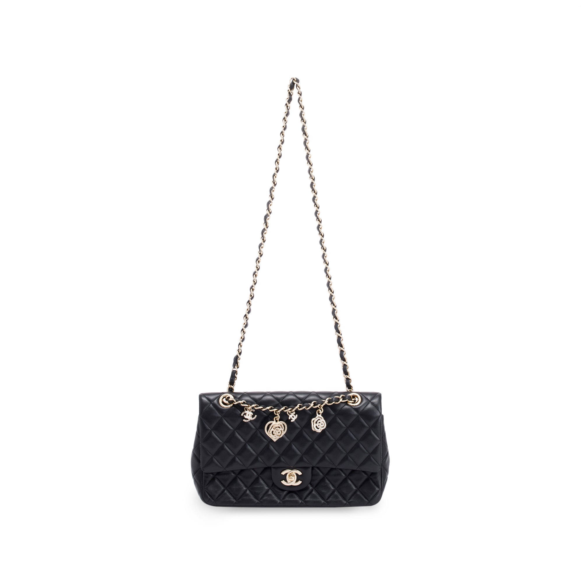 Chanel Black Classic Medium Valentine Flap Bag