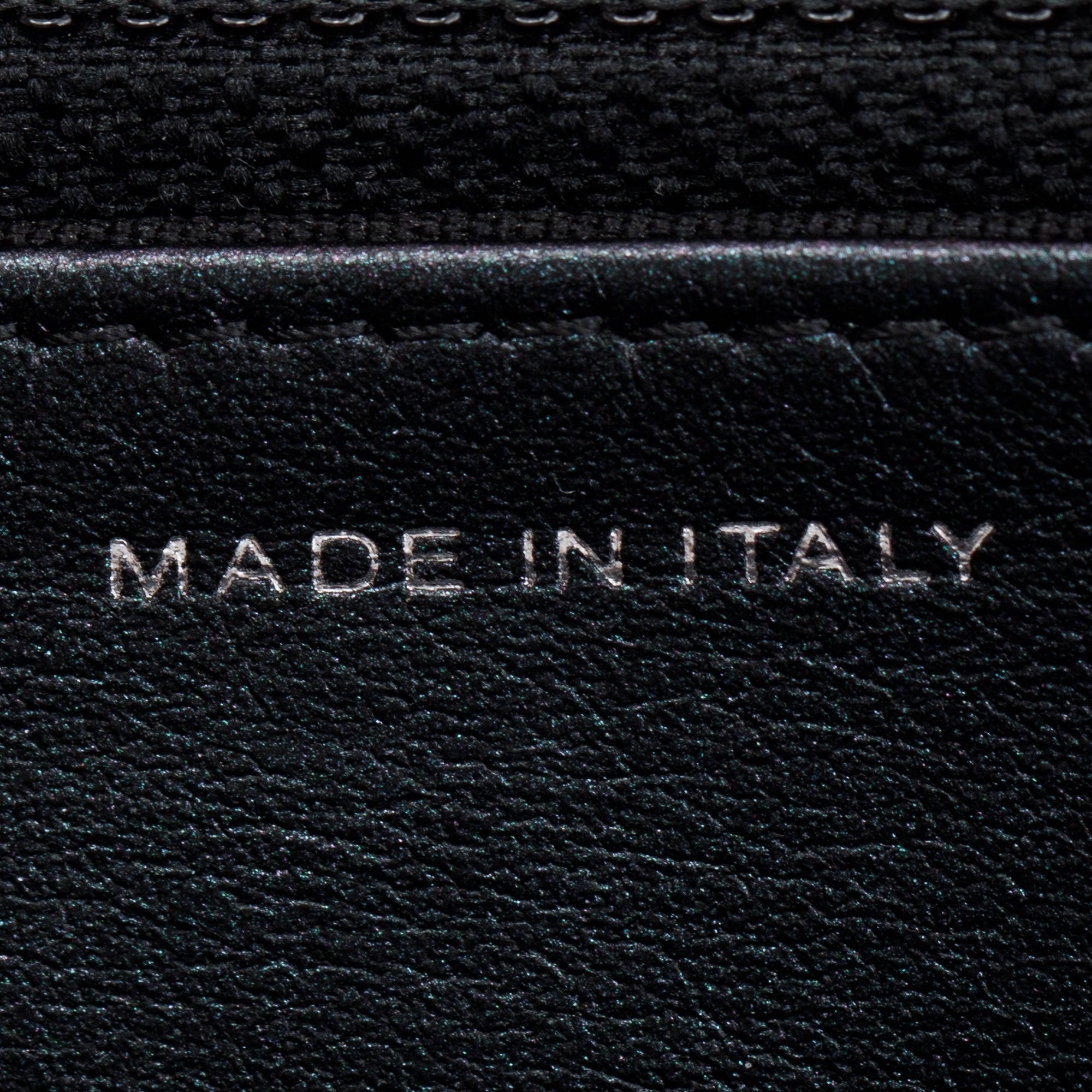 Chanel Black Iridescent Caviar Leather Chevron Wallet on Chain w/ Box & Authenticity Card