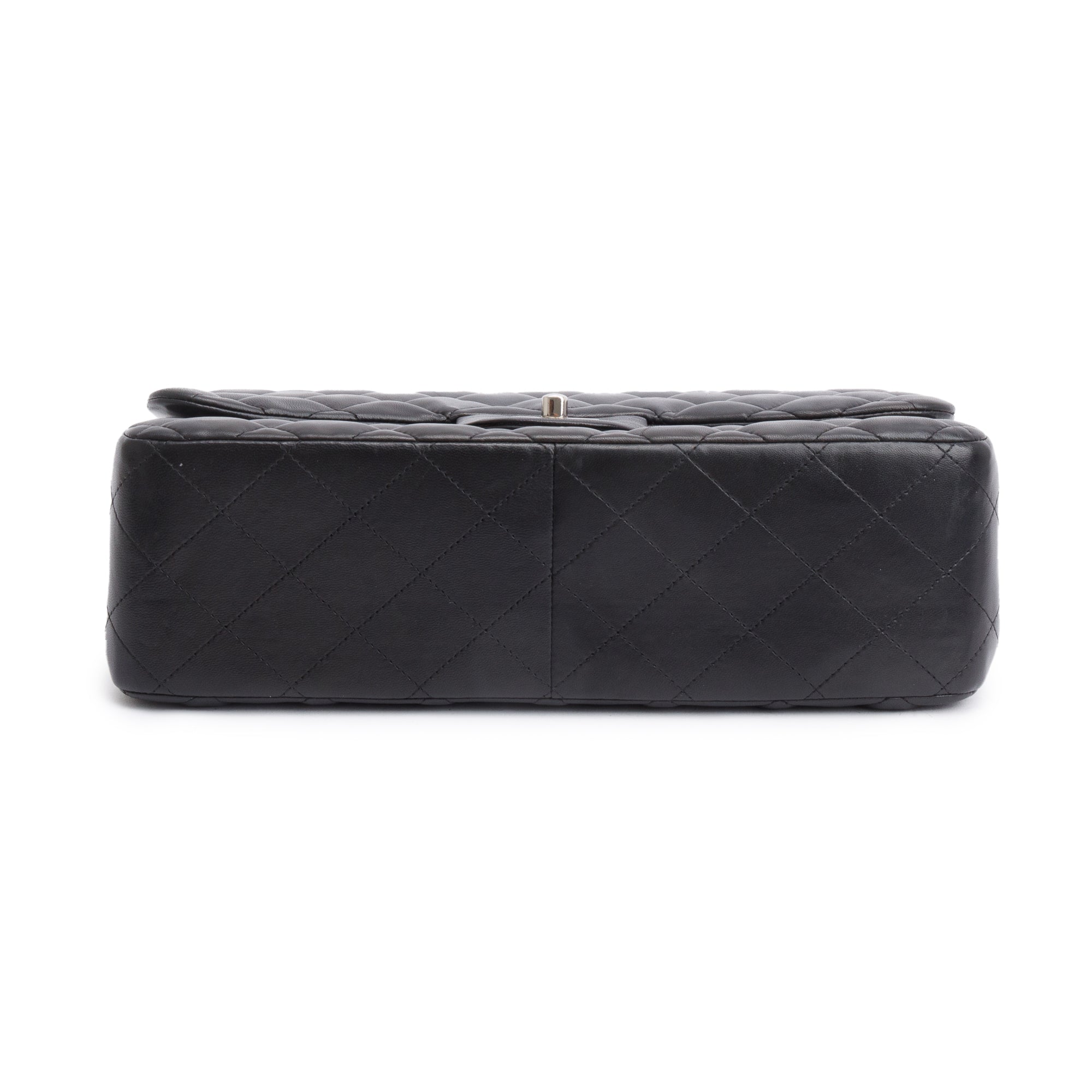 Chanel Black Lambskin Classic Jumbo Double Flap Bag