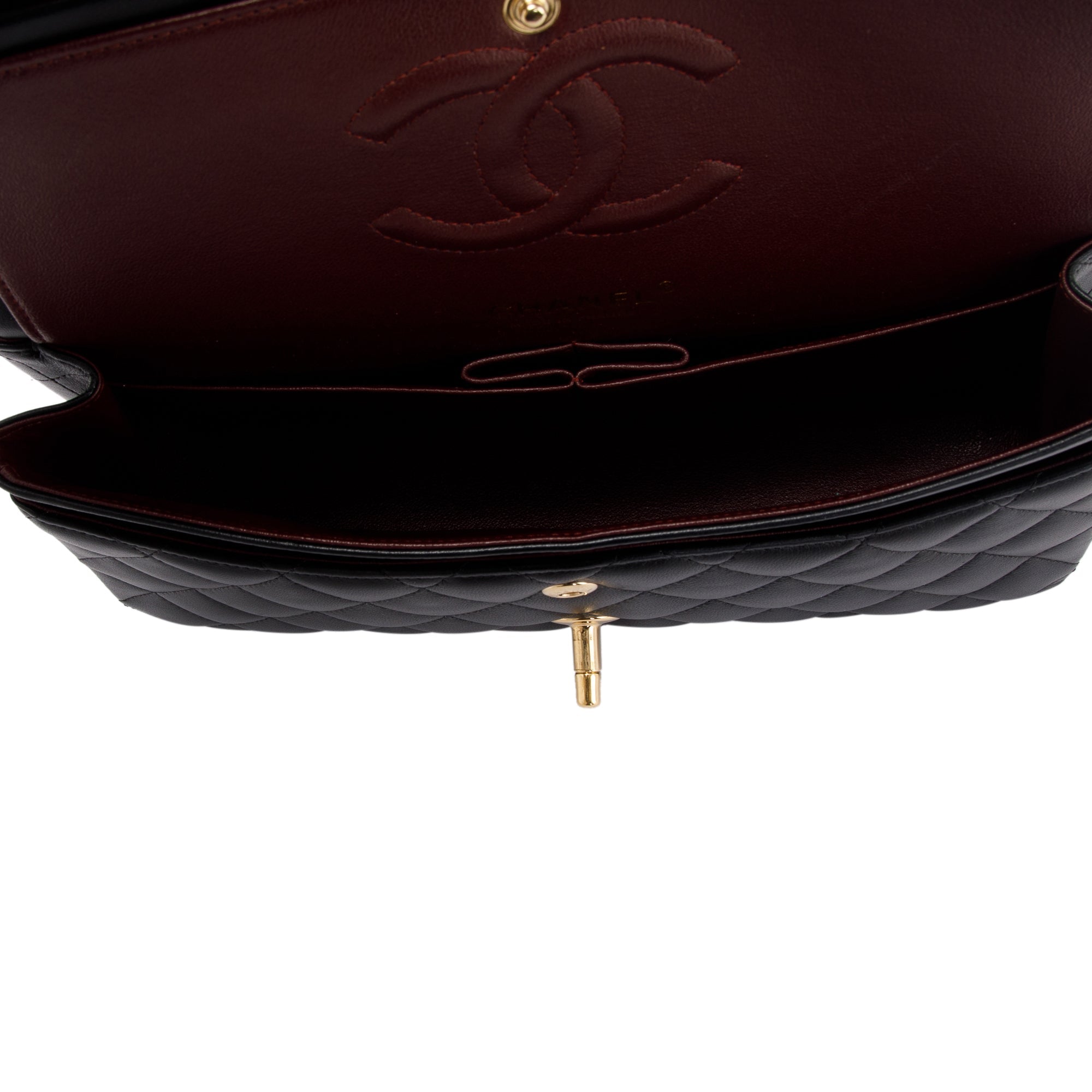 Chanel Black Lambskin Classic Medium Double Flap Bag