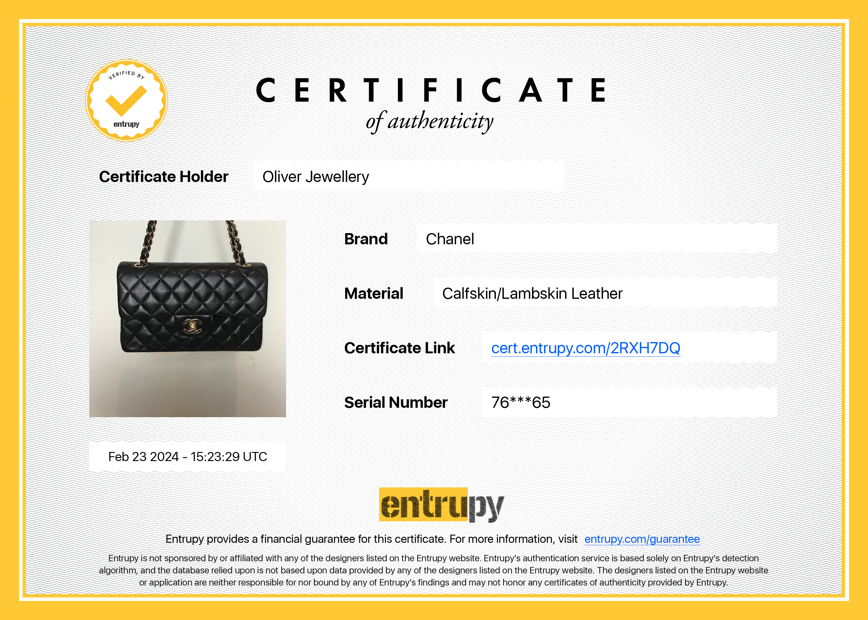 Chanel Black Lambskin Classic Small Double Flap Bag