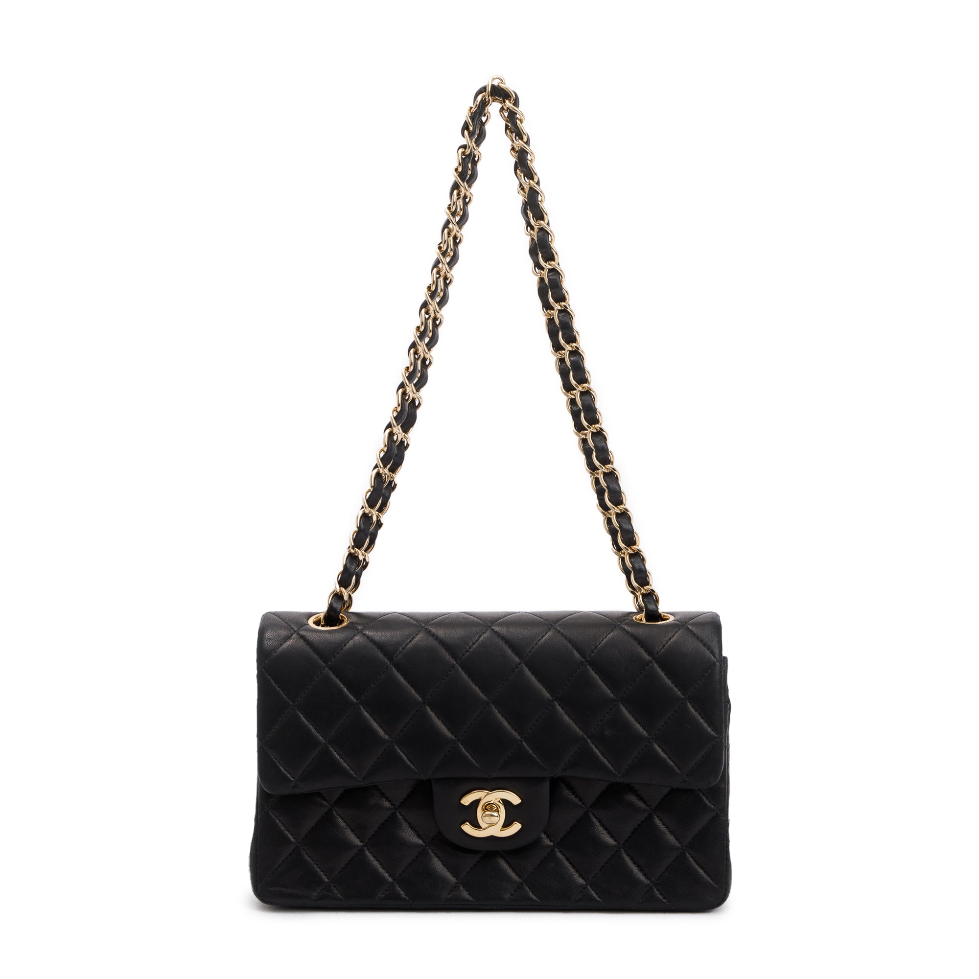 Chanel Black Lambskin Classic Small Double Flap Bag