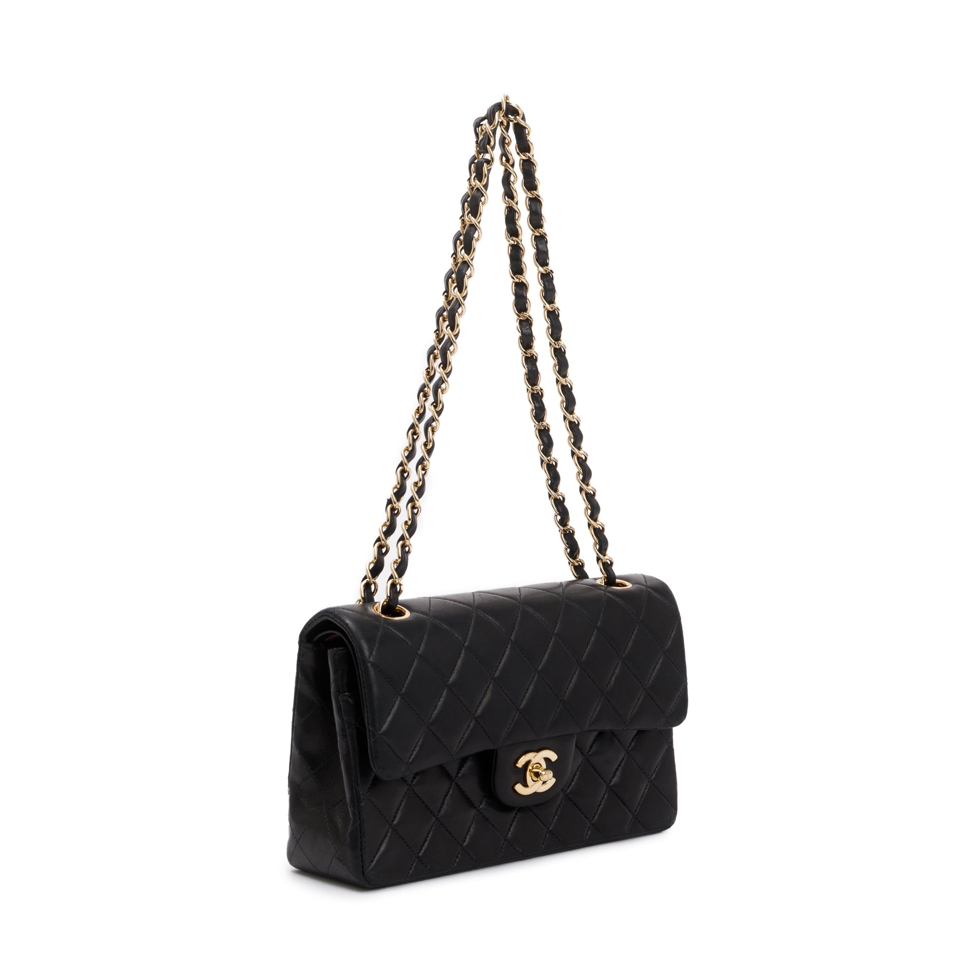 Chanel Black Lambskin Classic Small Double Flap Bag